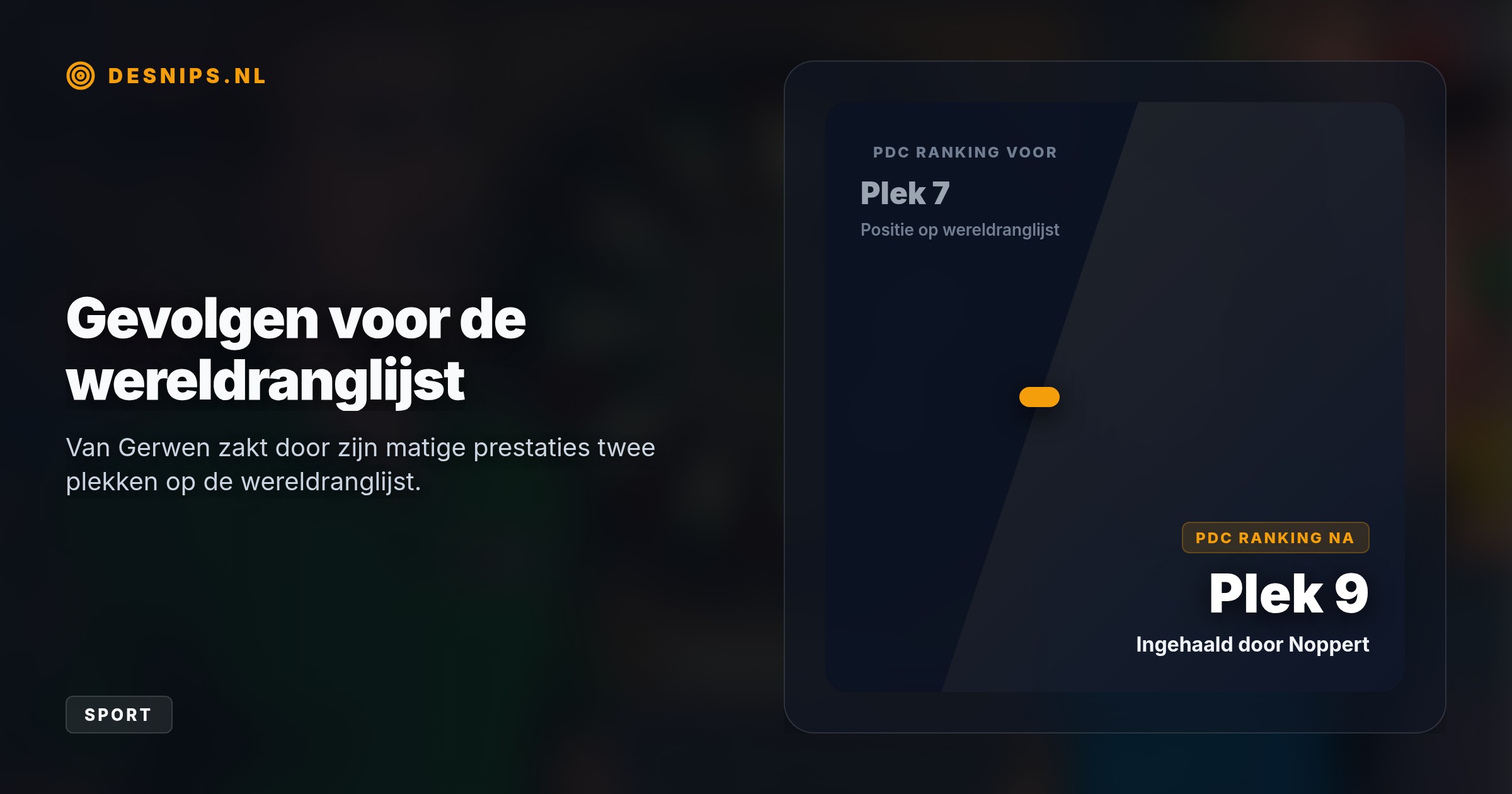Na een eerdere blamage tegen Benjamin Pratnemer herpakte de darter zich nipt, waarna hij in de kwartfinale alsnog hard onderuit ging tegen Scott Williams.
