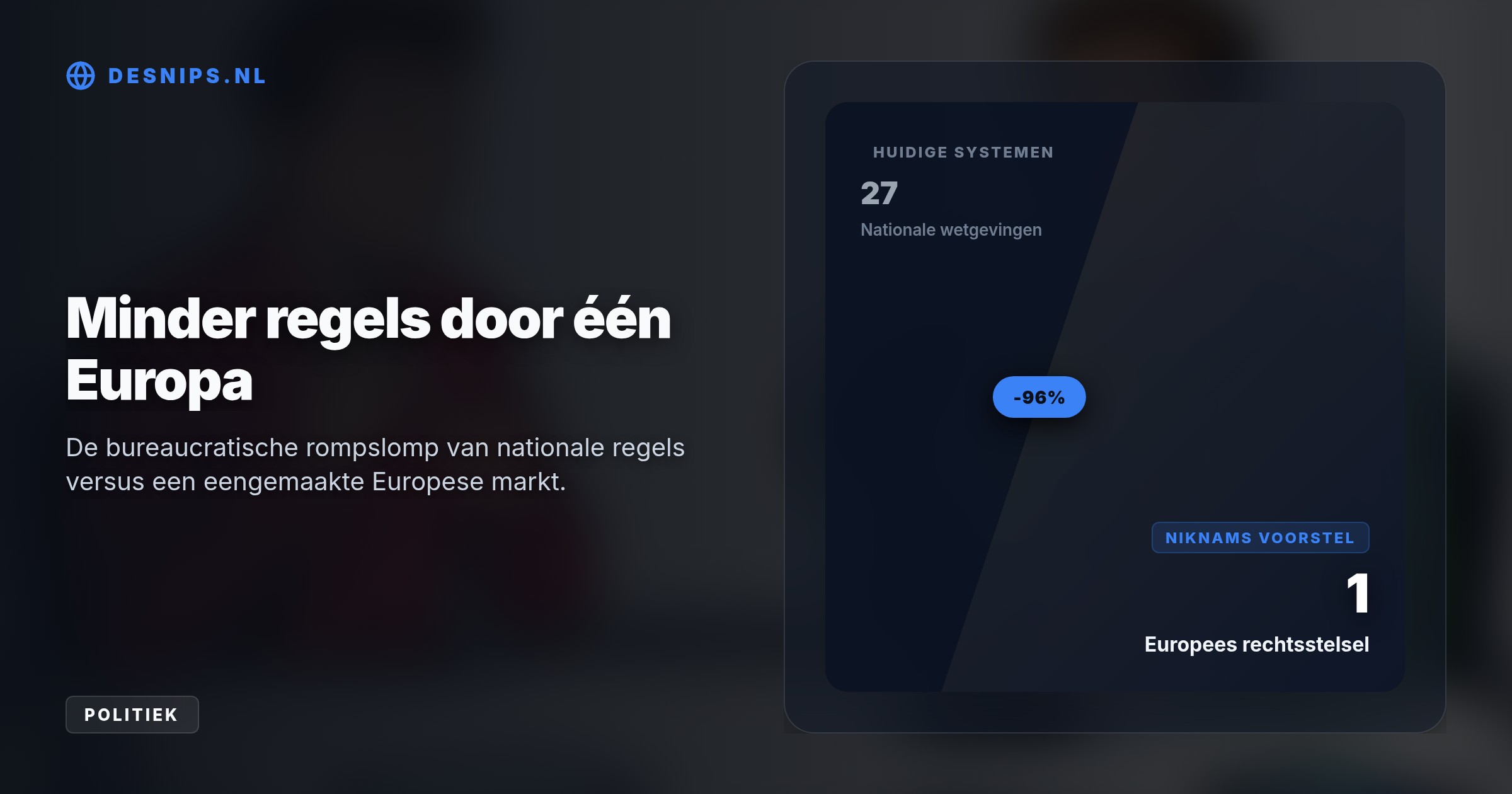In de nieuwe VPRO-podcast daagt Bunq-baas Ali Niknam het vastgelopen Nederlandse systeem uit door te pleiten voor minder regels en één Europees rechtsstelsel.