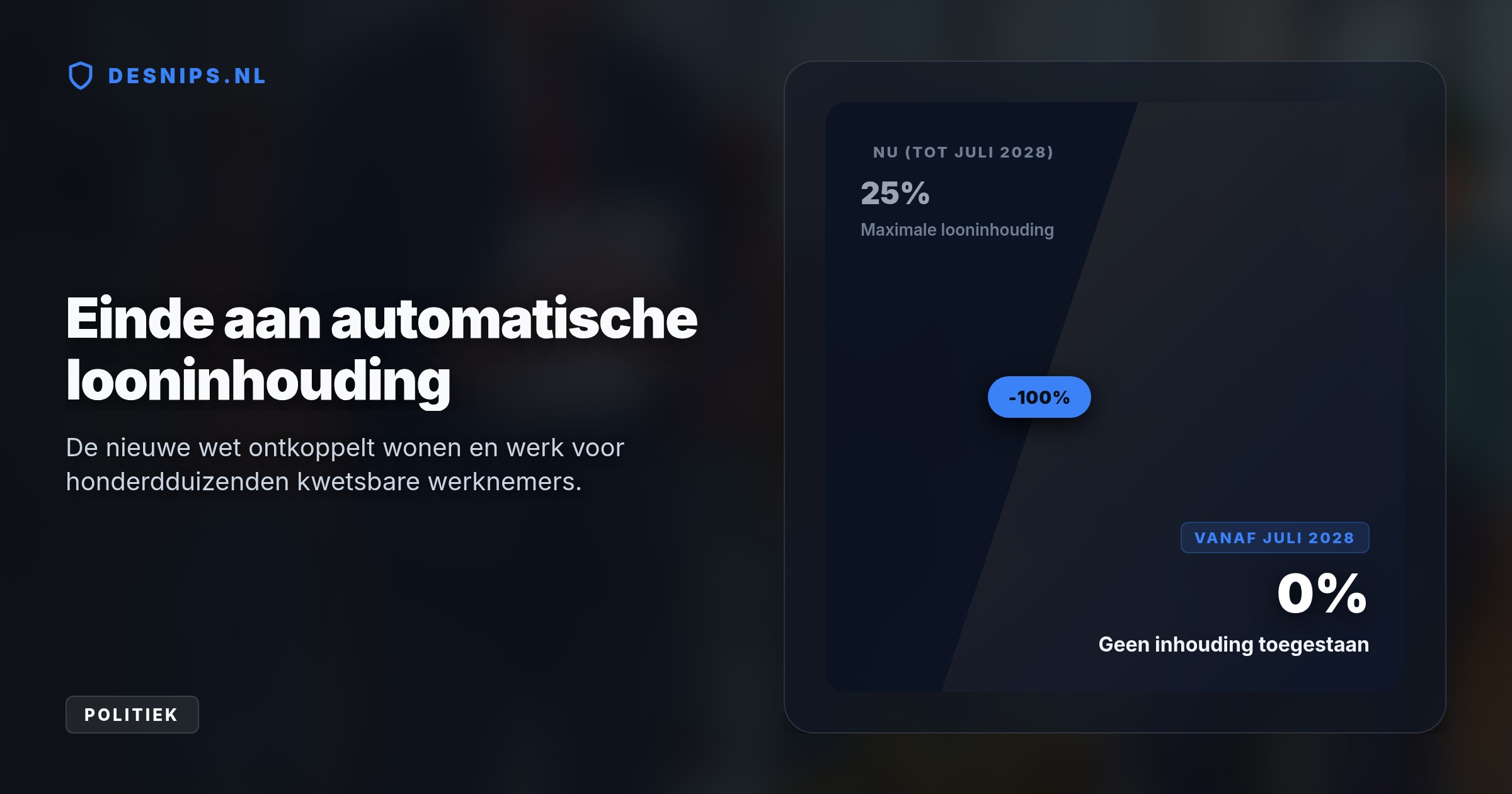 Minister Vijlbrief verbiedt de automatische looninhouding om uitbuiting van circa 900.000 arbeidsmigranten te stoppen en wonen definitief te ontkoppelen van werk.