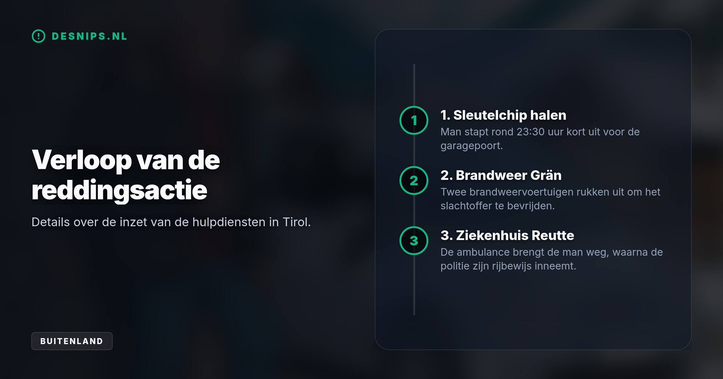De 63-jarige man vergat zijn handrem aan te trekken toen hij uitstapte om een garagedeur te openen. Na zijn bevrijding nam de politie zijn rijbewijs in vanwege drankgebruik.