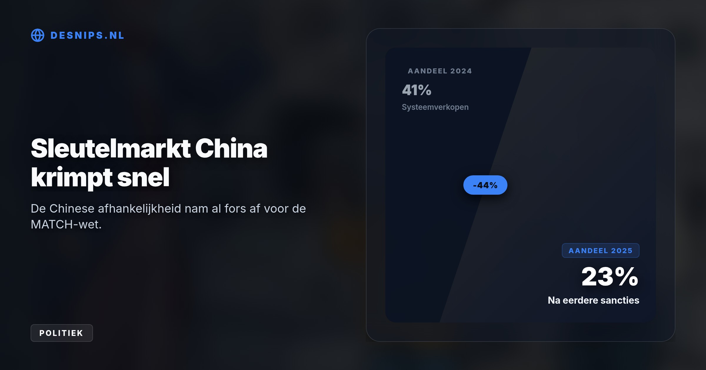Met de nieuwe MATCH-wet dreigt Washington met sancties als Den Haag de verkoop en service van oudere DUV-machines niet blokkeert, terwijl Amerikaanse concurrenten worden ontzien.