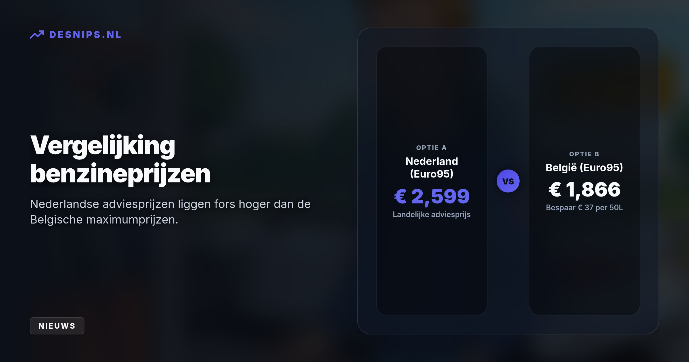 Door dalende olieprijzen na geweken spanningen rond Iran zakt de Belgische benzineprijs fors. Een tankbeurt over de grens levert direct tientallen euro's voordeel op.