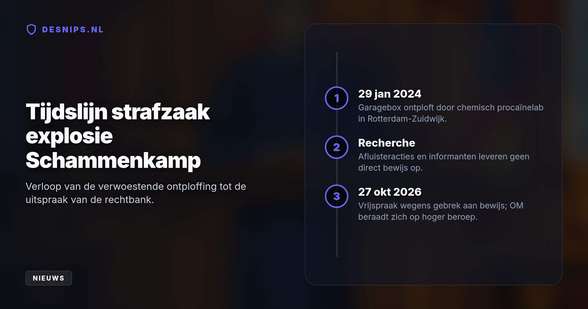 Justitie vond ondanks afluisteracties en informanten geen bewijs dat de hoofdhuurder wist van het procaïnelab. Slachtoffers ontvangen via de strafzaak geen schadevergoeding.