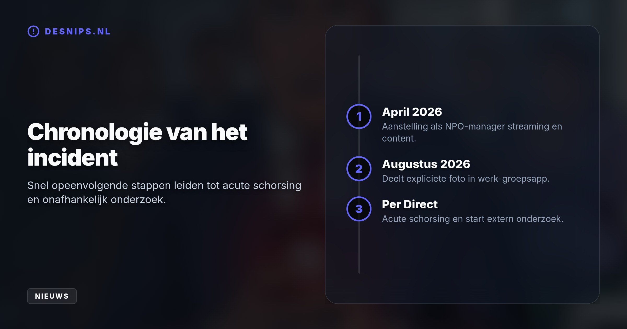 De streamingmanager deelde afgelopen weekend een expliciete foto in een WhatsApp-groep met collega's. Een extern bureau onderzoekt zijn gedrag nu onafhankelijk.
