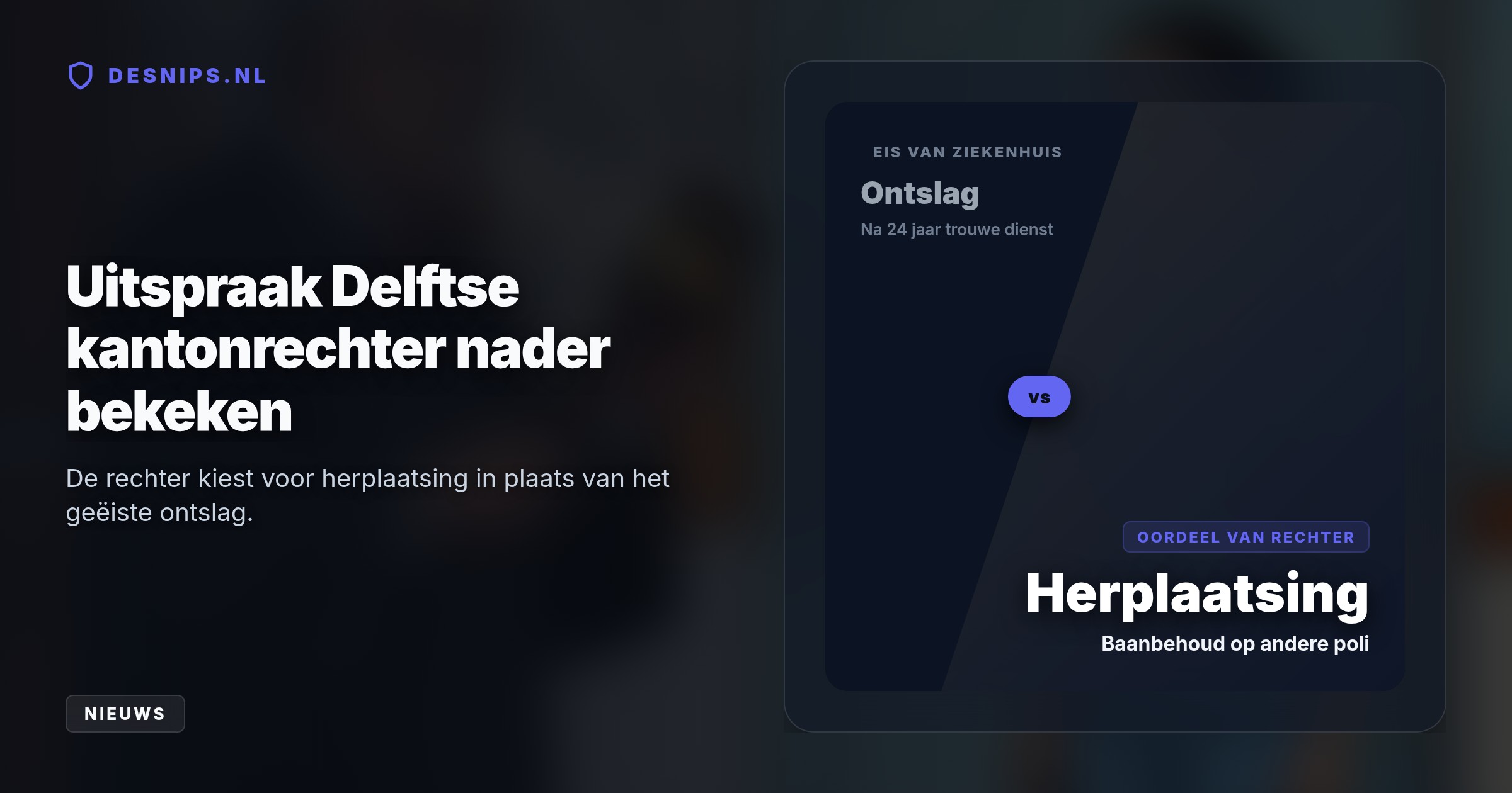 Het Delftse ziekenhuis moet de 57-jarige vrouw eerst herplaatsen. Volgens de rechter is ontslag de verkeerde weg en is er te weinig intern gezocht naar oplossingen.