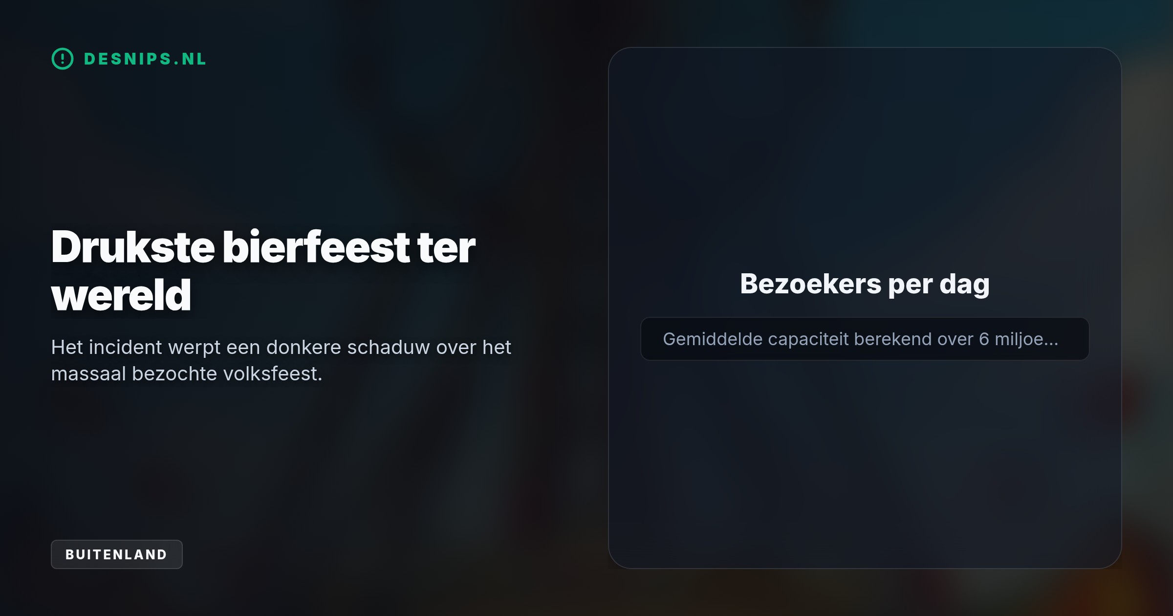 De 52-jarige man bevond zich in een verboden gevarenzone onder de attractie 'Hangover'. Dit is het tweede incident sinds de start van het bierfeest.