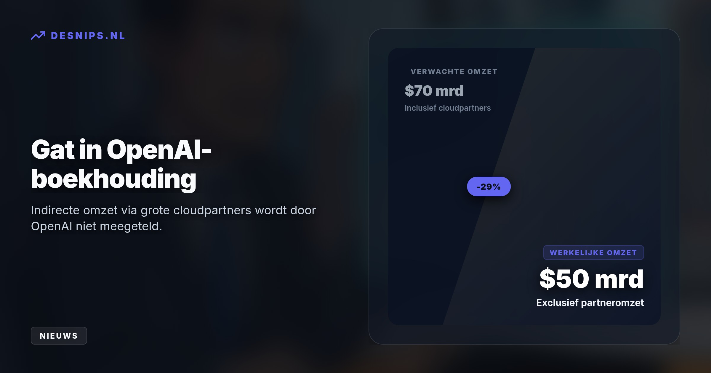 Een andere manier van boekhouden verklaart het gat van 50 in plaats van 70 miljard dollar. Beleggers dumpen massaal techaandelen uit angst dat de AI-hype voorbij is.