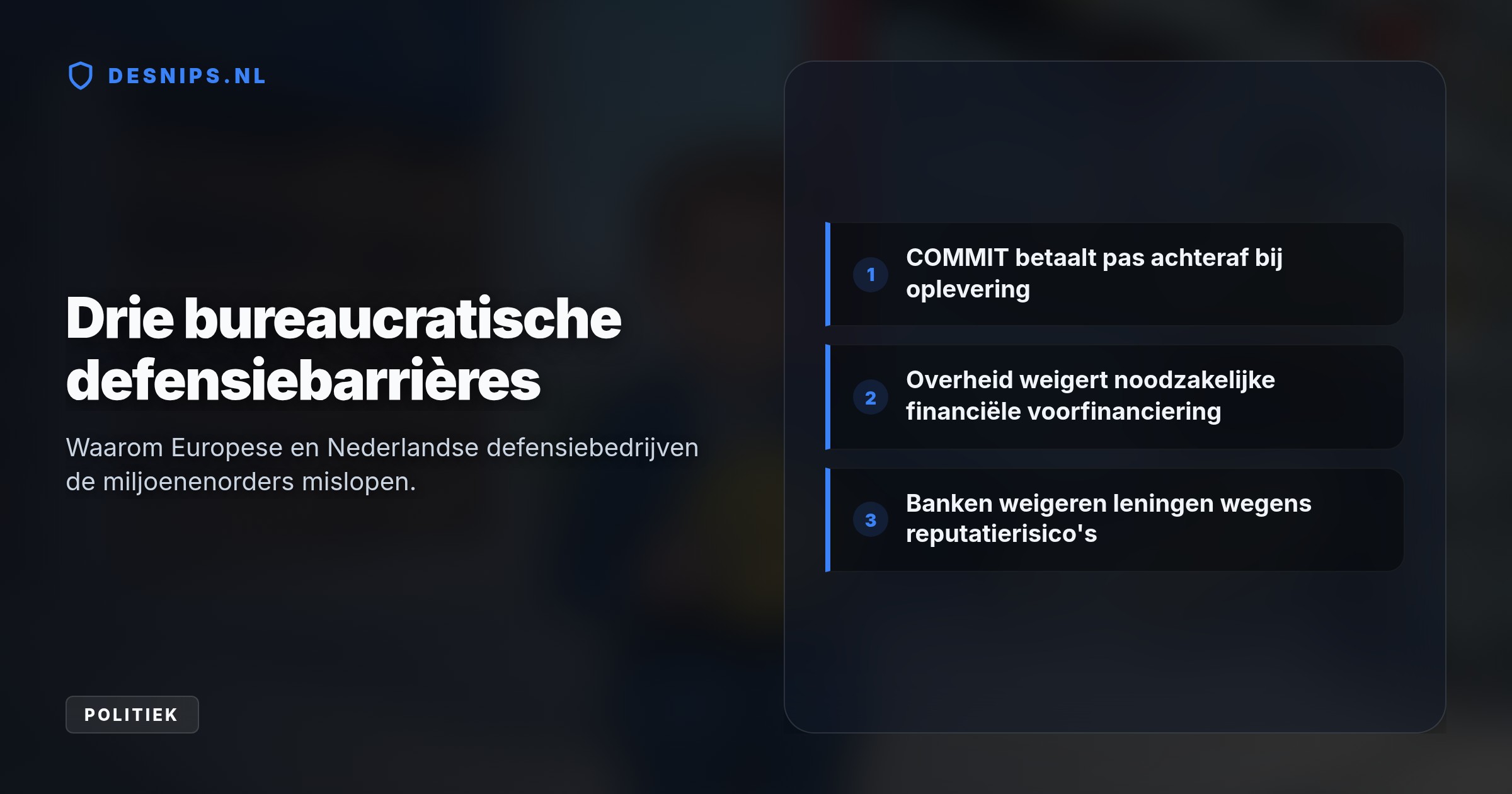 Strikte financieringsregels en bureaucratie blokkeren Europese defensiebedrijven, waardoor Nederland in de eerste vijf maanden van 2026 alsnog bijna 3 miljard euro uitgaf in de VS.