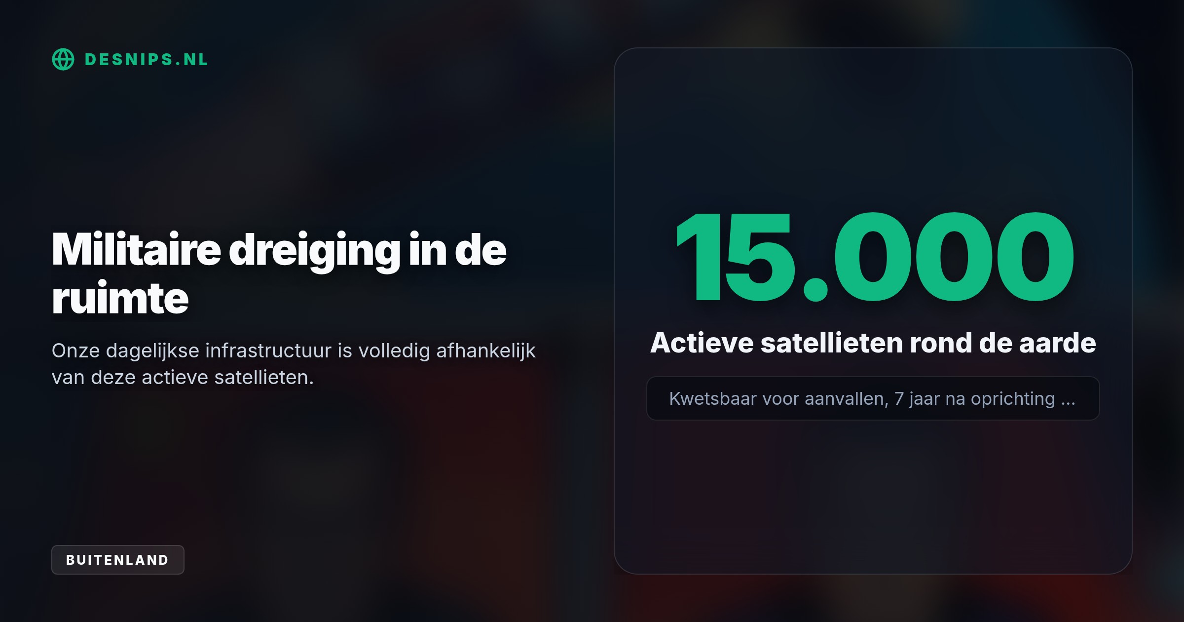 Met deze 'controlesystemen' wil de VS eigen satellieten beschermen. China en Rusland waarschuwen direct voor een gevaarlijke en onvoorspelbare wapenwedloop in de kosmos.