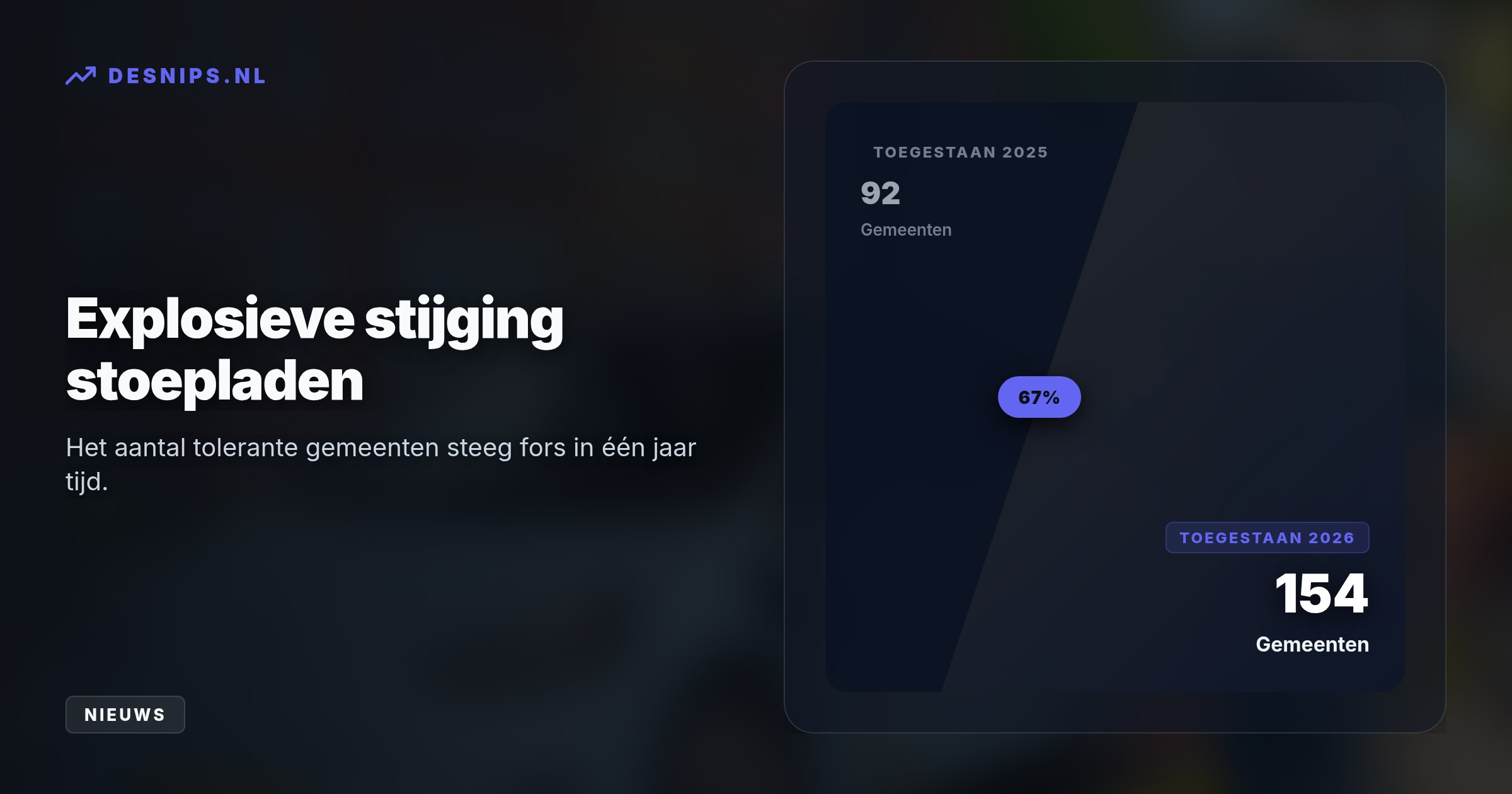 Inmiddels staan 154 gemeenten stoepladen toe omdat thuisladen de helft goedkoper is dan publiek laden. De G4-steden verbieden het wegens struikelgevaar en netcongestie.