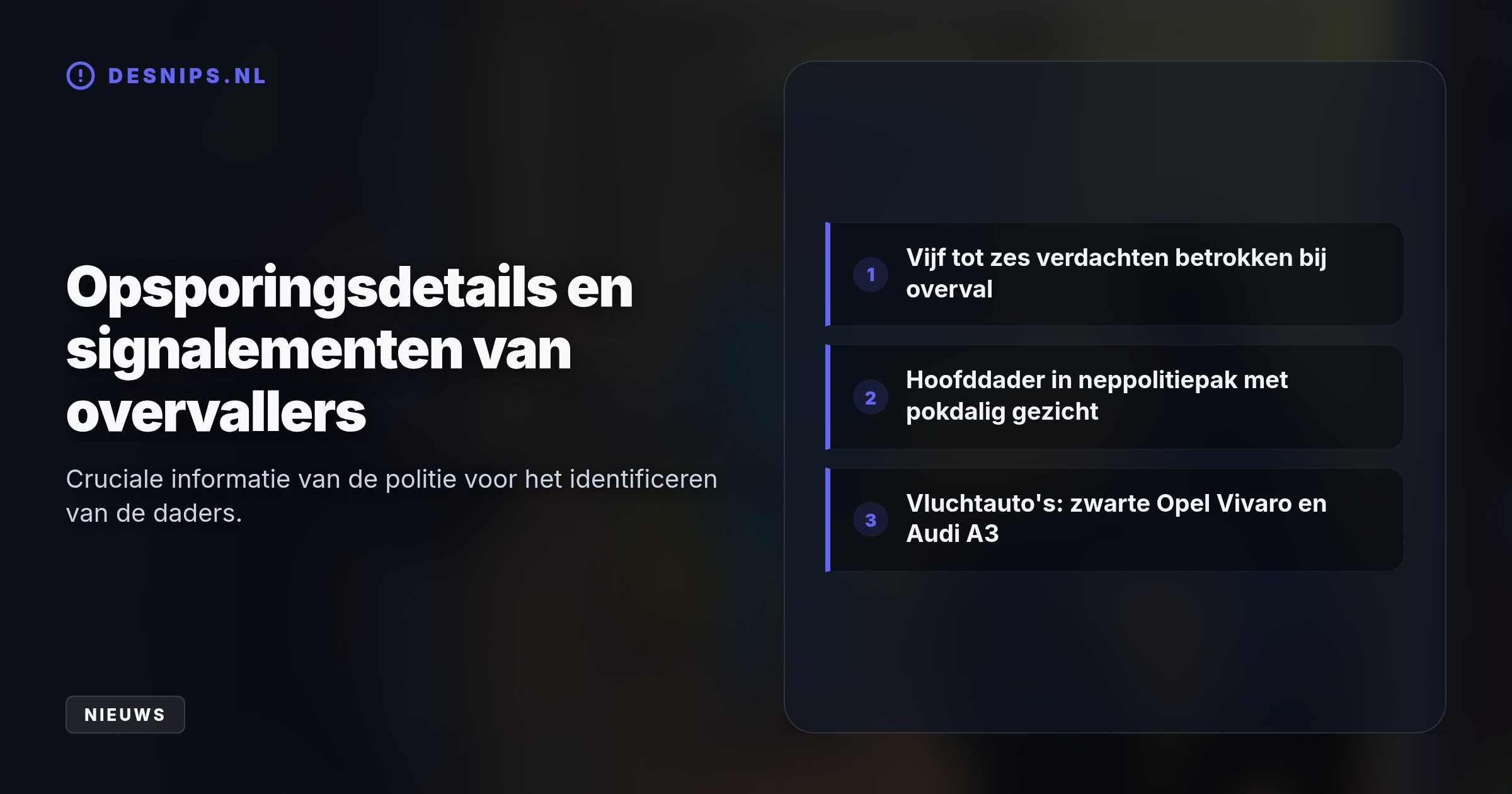 Drie als politie verklede mannen eisten drugs van een slapende bewoner in Overschie, maar vluchtten na vijf minuten zonder buit toen bleek dat ze het verkeerde adres hadden.