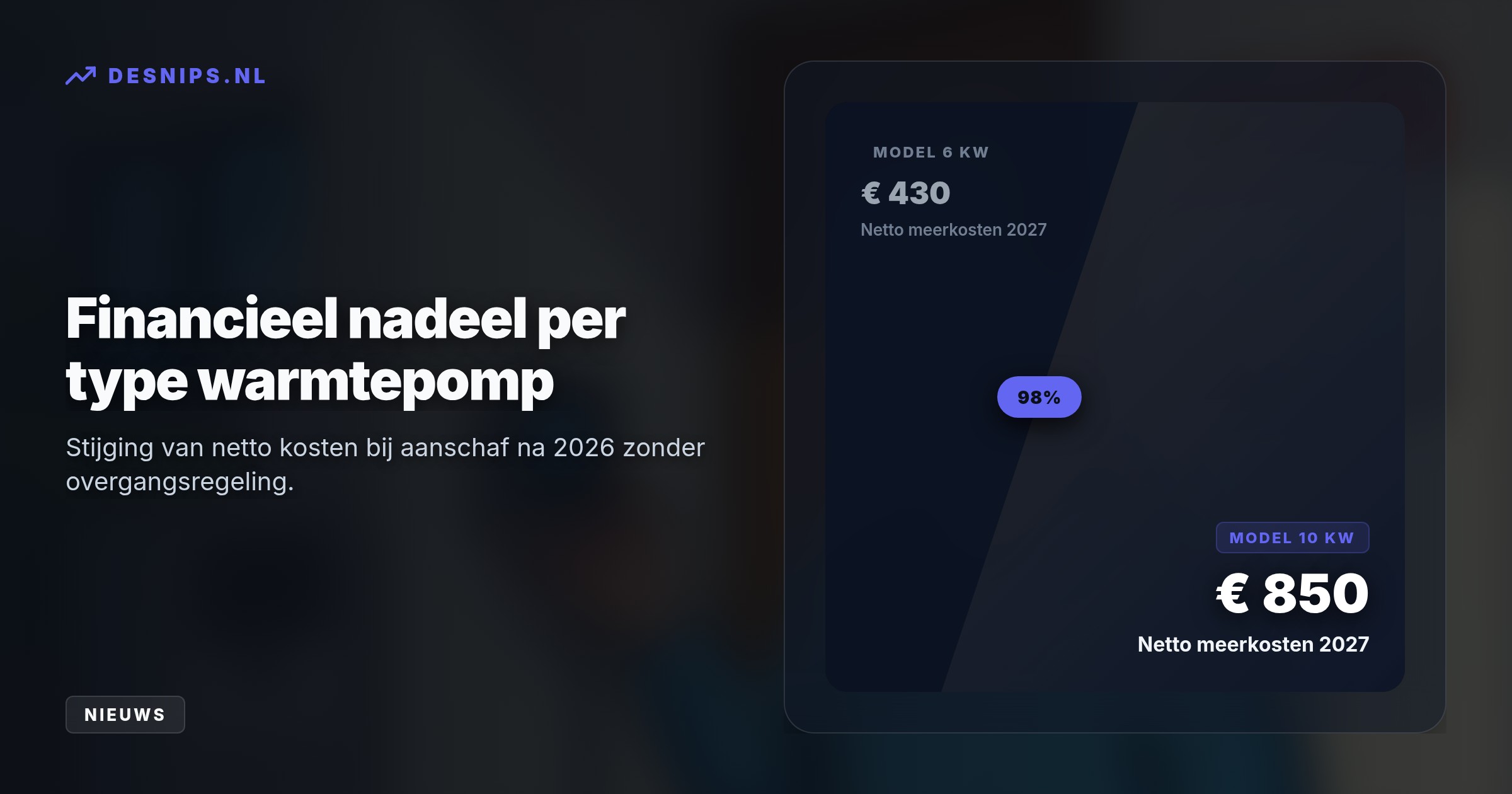 De overheid verlaagt de ISDE-basissubsidie voor warmtepompen per 2027. Door vóór 31 december 2026 een offerte te ondertekenen of een slim stuurbaar model te kiezen, voorkomt u financieel nadeel.