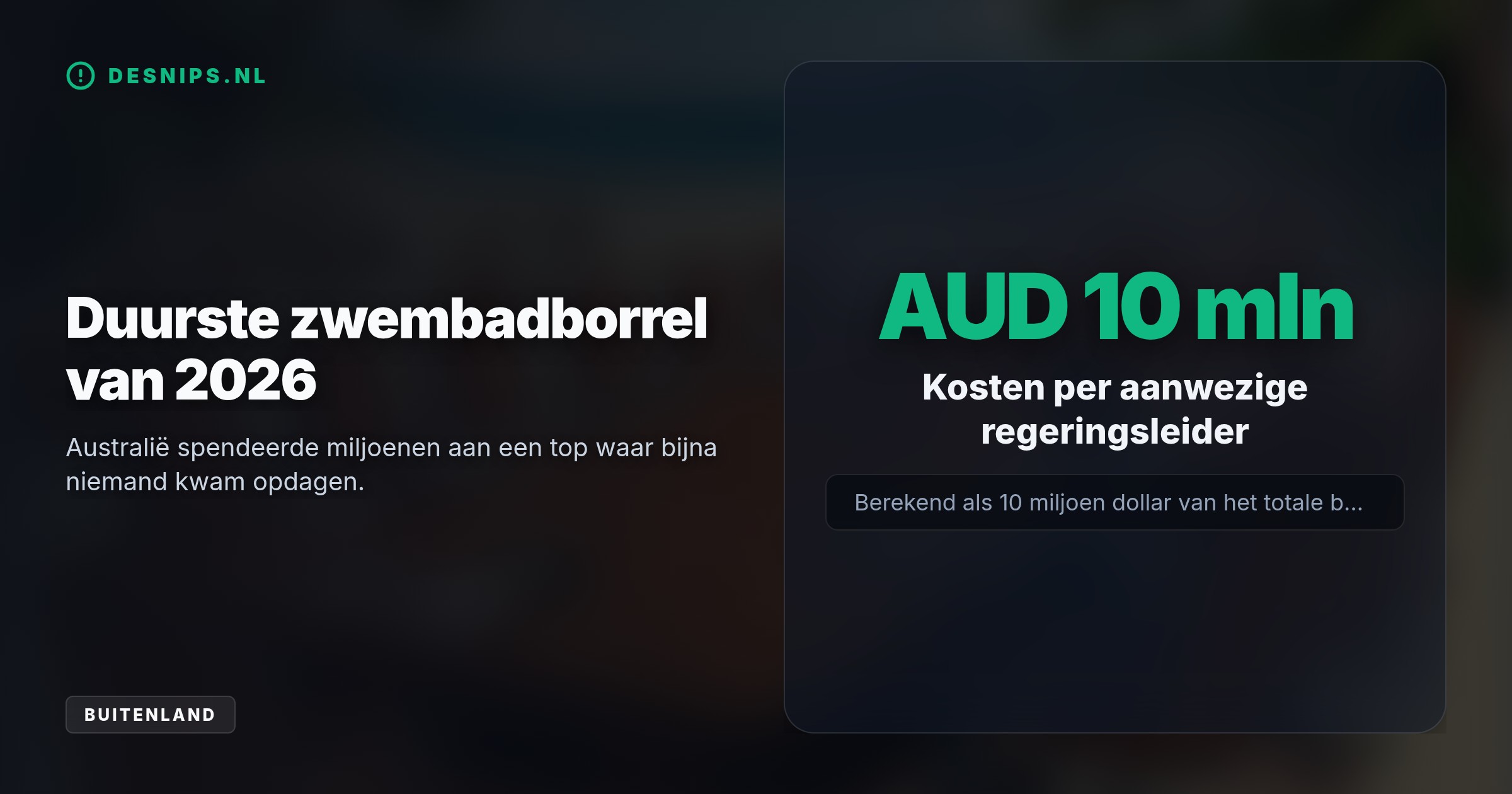Hoewel de zeespiegel bij Fiji al met 29 centimeter steeg, kwamen alleen Mauritius en Oost-Timor opdagen. Grote vervuilers lieten de door Australië gefinancierde top links liggen.