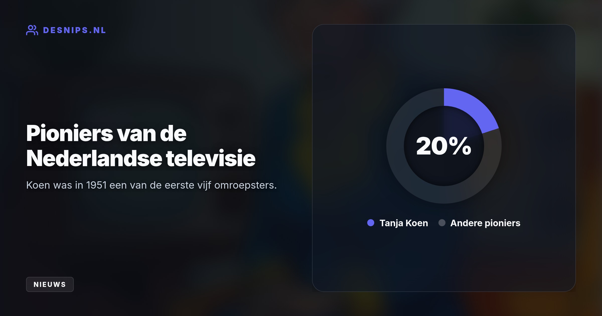 Haar decennialange carrière begon in 1946 per toeval na een radio-invalbeurt. Koen groeide uit tot een van Nederlands eerste tv-iconen en NCRV-boegbeelden.