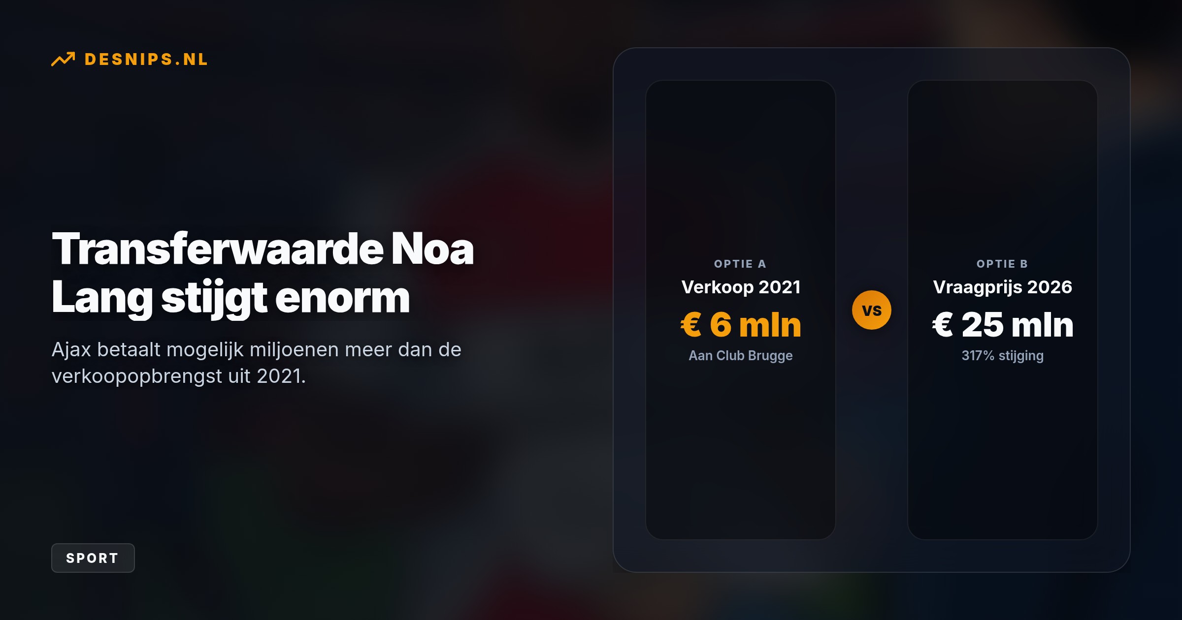 Nu Mika Godts voor een megabedrag naar PSG vertrekt, wil Ajax Noa Lang huren of kopen. Napoli vraagt 25 miljoen euro voor de 27-jarige buitenspeler, die openstaat voor een terugkeer.