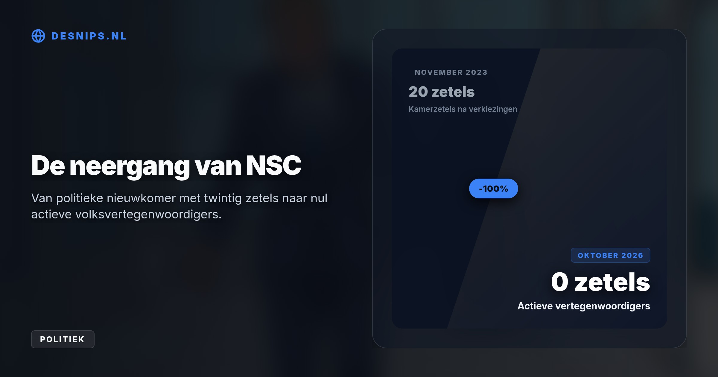 Europarlementariër Dirk Gotink weigert de rechts-populistische, EU-kritische koers van gastspreker Mona Keijzer te volgen. Hierdoor heeft NSC geen enkele actieve volksvertegenwoordiger meer over.