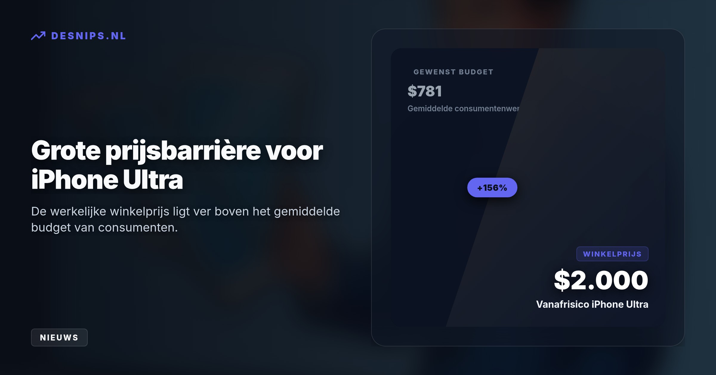 Onder nieuwe CEO John Ternus lanceert Apple de iPhone Ultra met een 7,8-inch vouwscherm. De prijs van $2.000 ligt fors boven het gemiddelde consumentenbudget van $781.