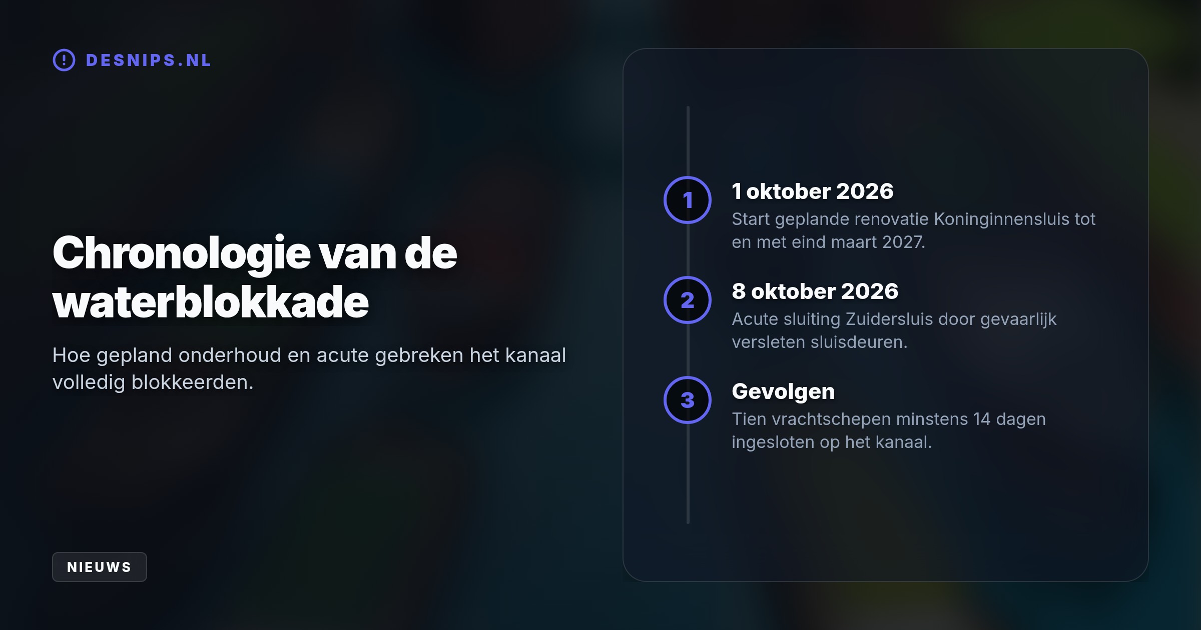 Nadat de Koninginnensluis al dichtging voor renovatie, sloot Rijkswaterstaat onverwacht ook de Zuidersluis wegens slechte sluisdeuren.