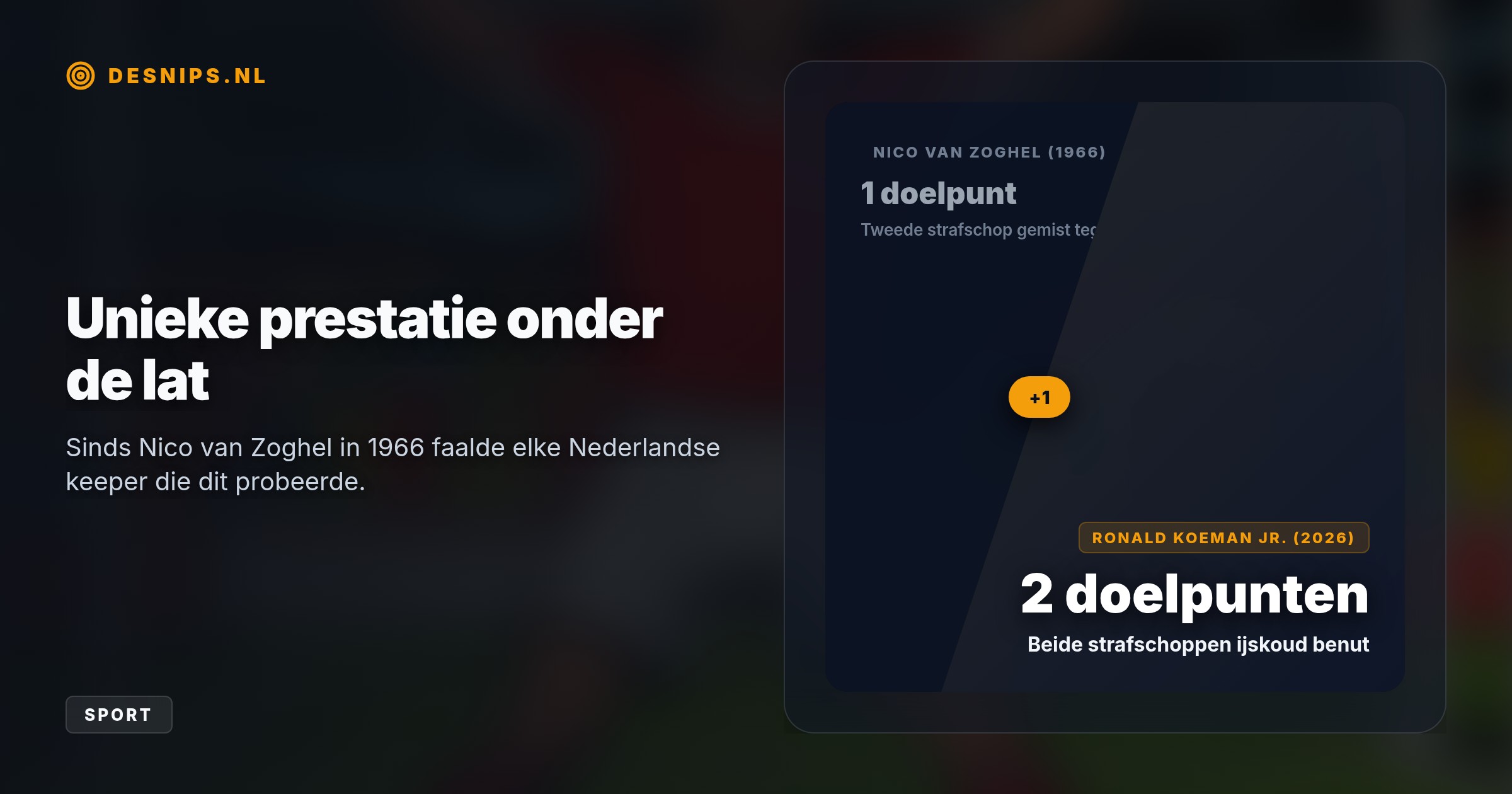 De doelman boog in de 63e en 101e minuut een 0-2 achterstand om naar een 2-2 gelijkspel tegen Cambuur, een primeur in de Nederlandse competitie.