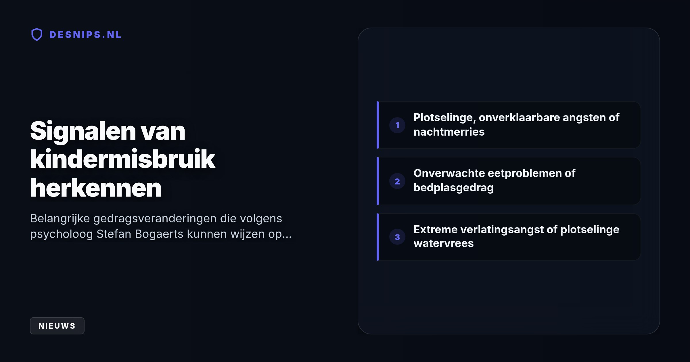 De zwemleraar maakte de toen achtjarige Mara wijs dat zij de gevangenis in zou gaan bij praten. Experts wijzen nu op subtiele signalen van trauma bij kinderen.