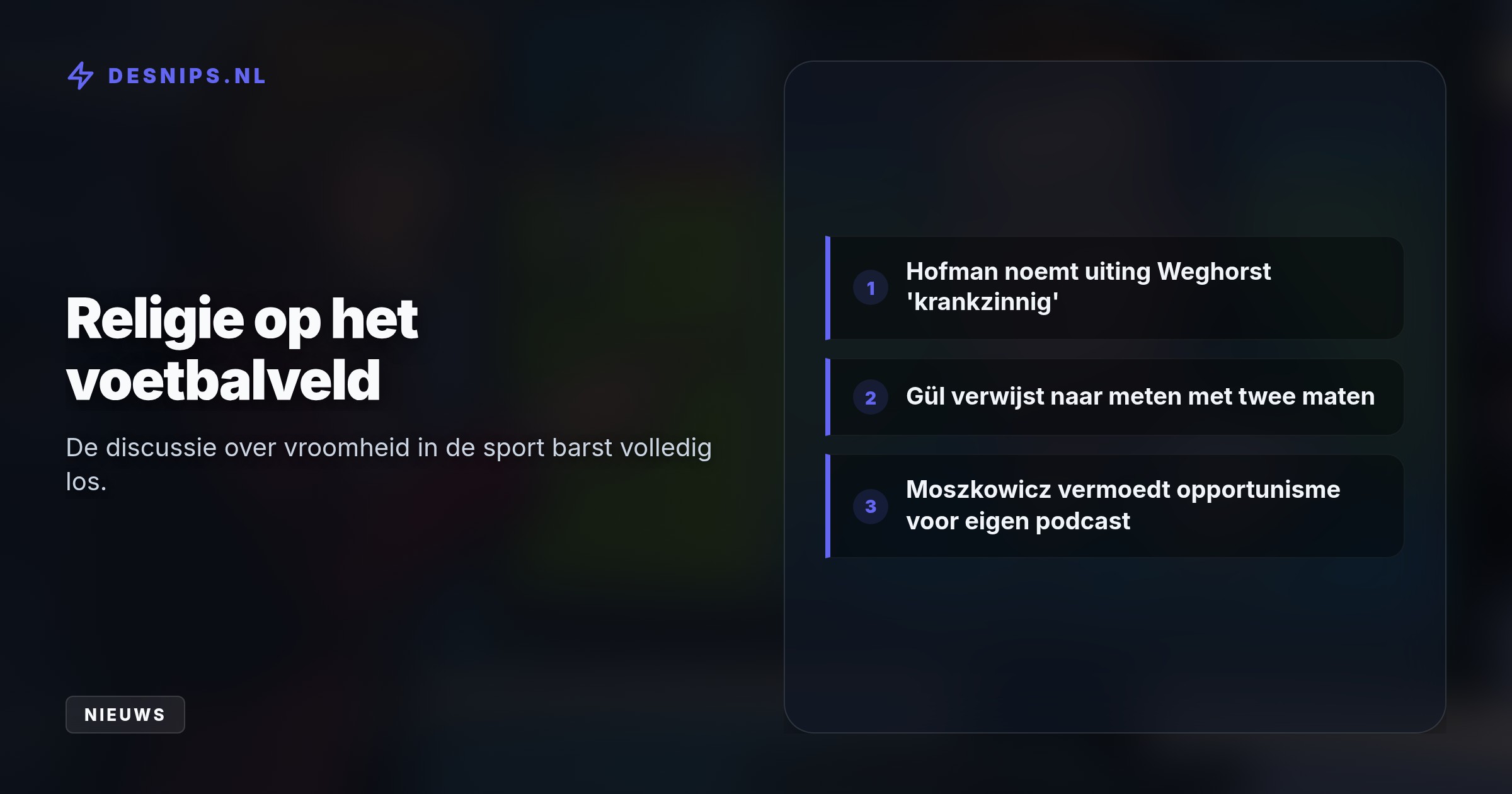 Hofman noemde Weghorsts religieuze uiting 'krankzinnig', maar Gül en Bram Moszkowicz vermoeden dat hij dit nooit over een islamitische sporter zou durven beweren.