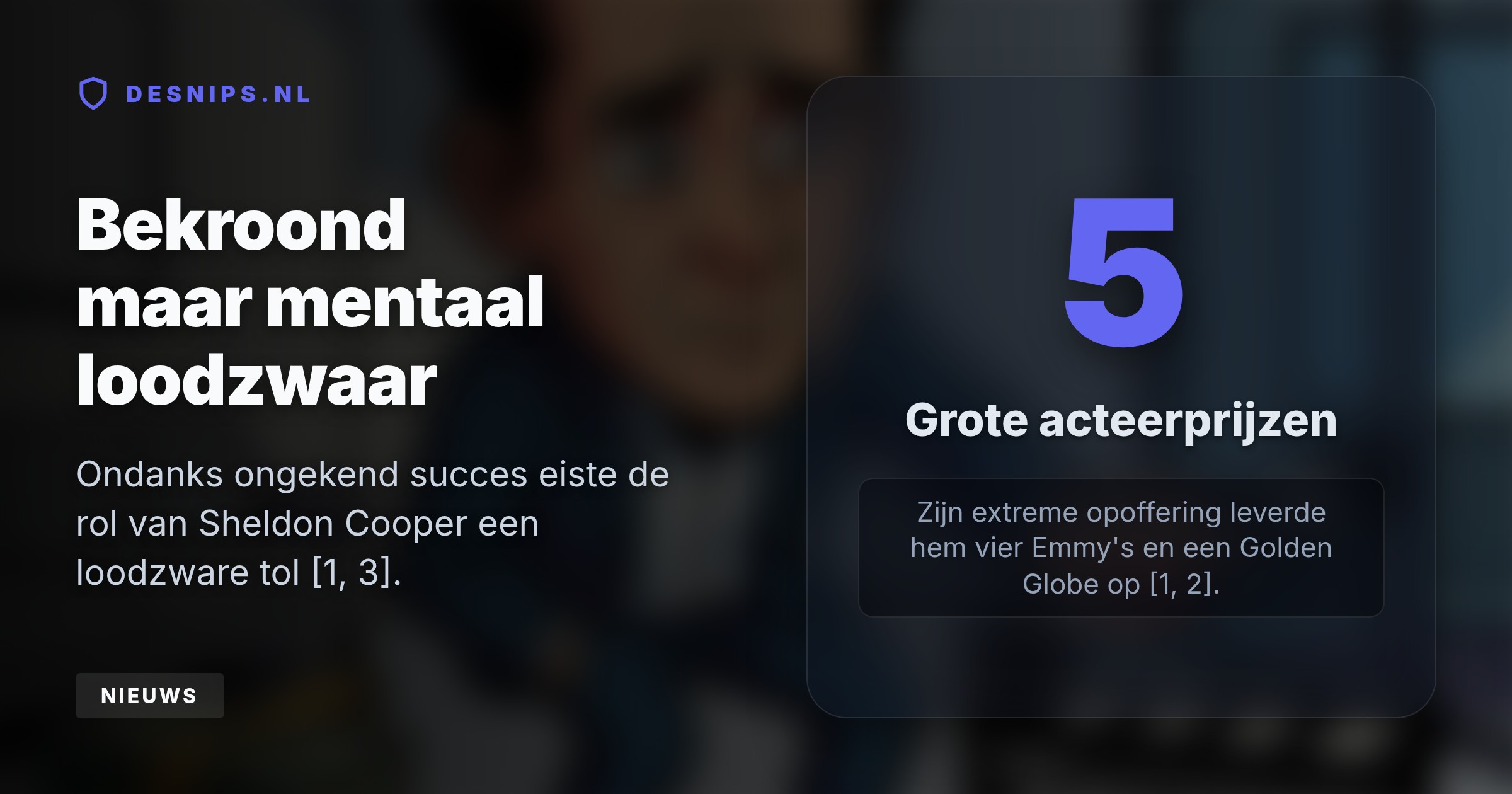 De acteur verdiende $1 miljoen per aflevering [2], maar leed onder extreme, dwangmatige werkdruk [1]. Voor zijn mentale gezondheid kiest hij nu definitief voor Broadway [1, 3].