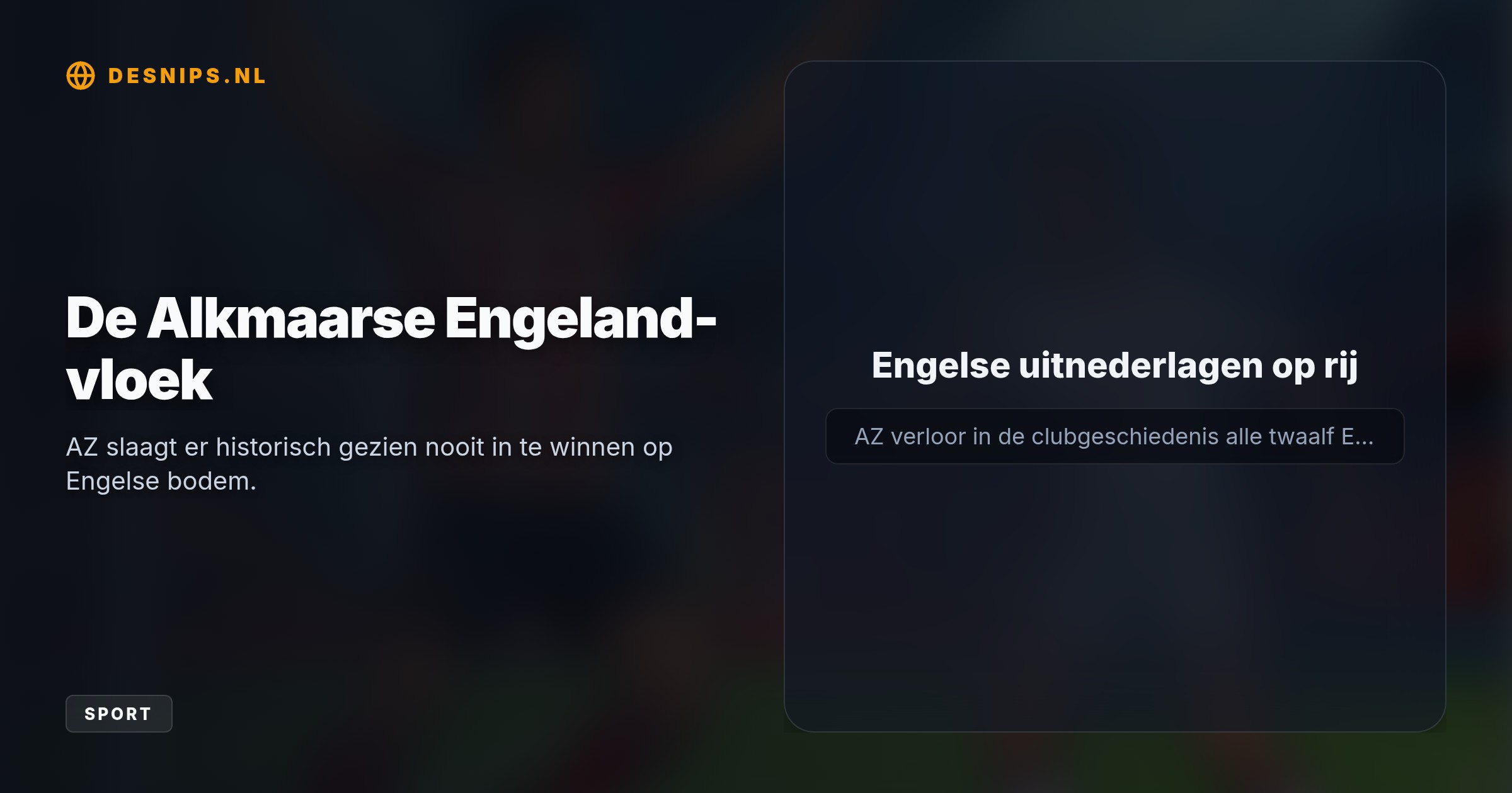 Door een rake strafschop van Enzo Le Fée in de 65e minuut ging AZ met 1-0 onderuit in Engeland, waarmee de Alkmaarders hun twaalfde uitnederlaag op rij tegen Engelse clubs incasseerden.