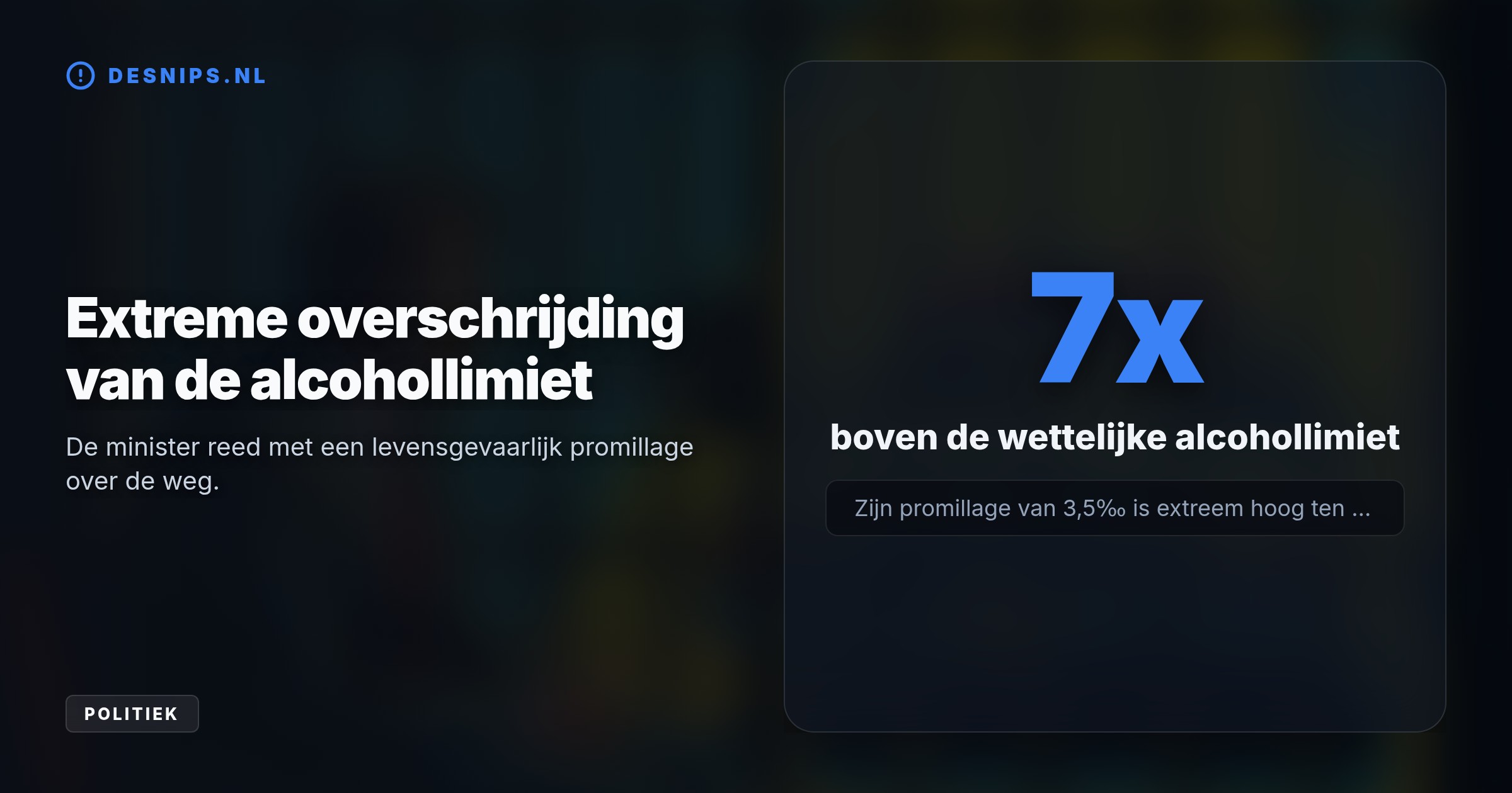 Welzijnsminister Uzulnieks werd zaterdag betrapt met zeven keer de toegestane hoeveelheid alcohol. Hij is direct ontslagen en uit de partij gezet.