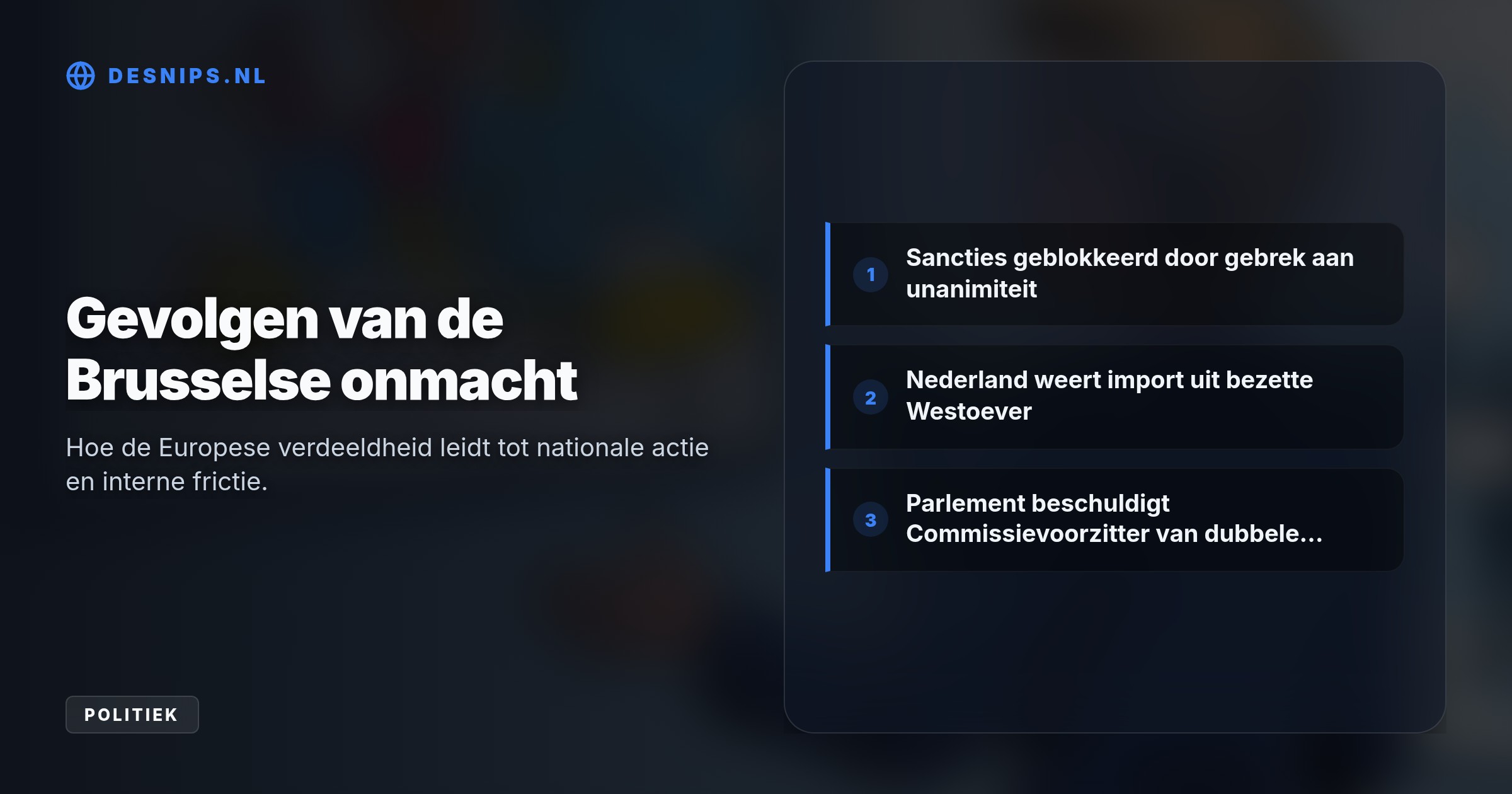 Door een gebrek aan EU-unanimiteit blijven sancties tegen Israël uit. Terwijl Von der Leyen baalt, voert Nederland volgende week zelfstandig een importverbod in.