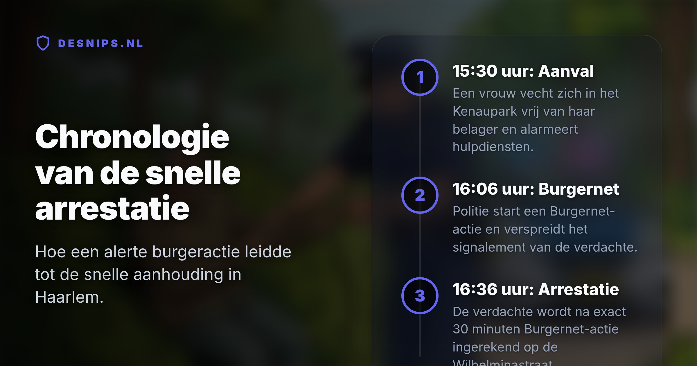 Dankzij een snelle Burgernet-actie kon de politie een 45-jarige dakloze man aanhouden op de Wilhelminastraat, nadat hij een vrouw in het Kenaupark de bosjes in sleurde.