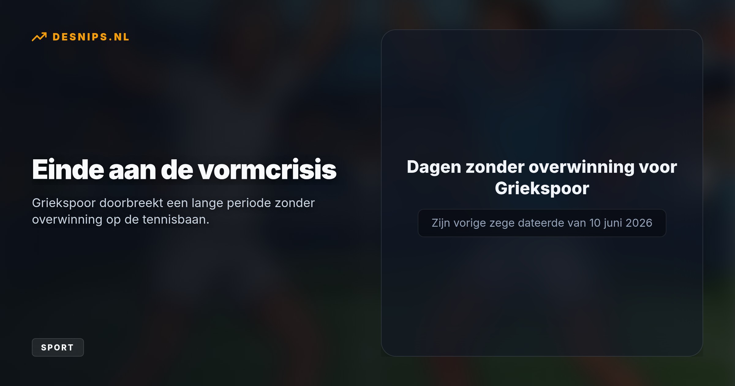 Griekspoor doorbreekt zijn verliesreeks tegen Sonego door elf opeenvolgende punten te pakken. Van de Zandschulp knokt zich koelbloedig langs het Franse servicekanon.