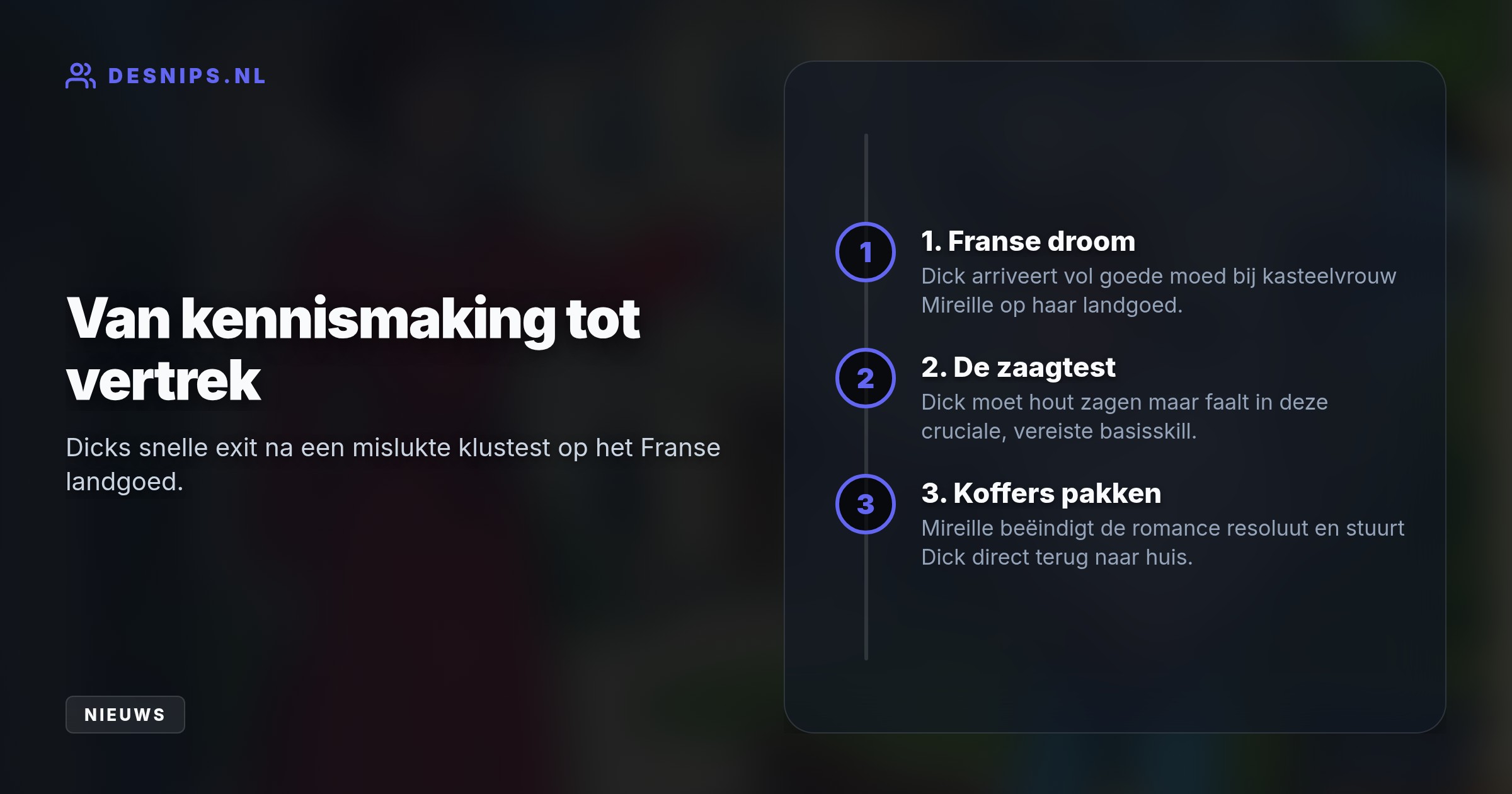 Voor de kasteelvrouw is hout zagen een absolute basisskill. Omdat Dick er niks van bakte, beëindigde Mireille de ontluikende romance in B&B Vol Liefde direct.