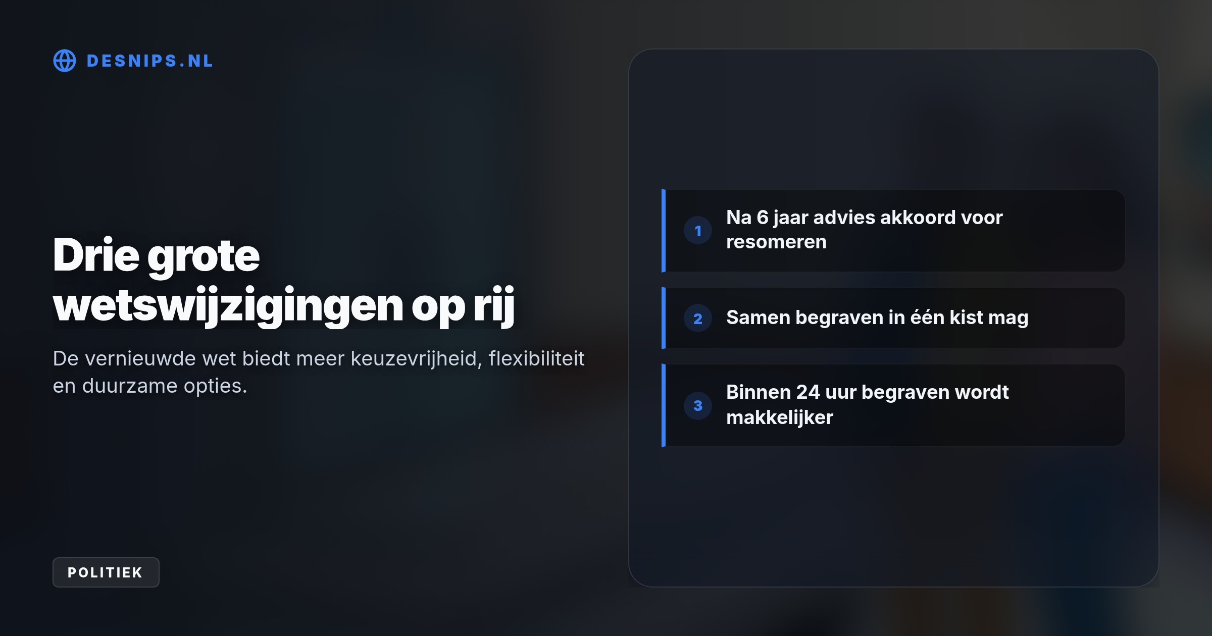 Minister Heerma moderniseert de wet om burgers meer keuzevrijheid te geven. De milieuvriendelijke methode lost het lichaam op in een warme vloeistof.