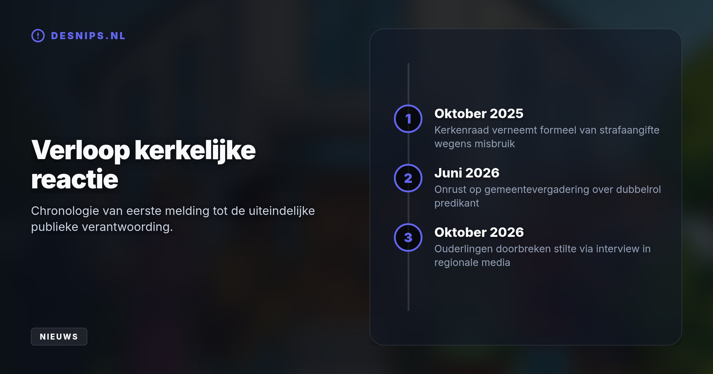 De 39-jarige dirigente werd na een aangifte in oktober 2025 geschorst; de kerk doorbreekt nu pas de maandenlange stilte na groeiende onrust in de Veluwse gemeenschap.