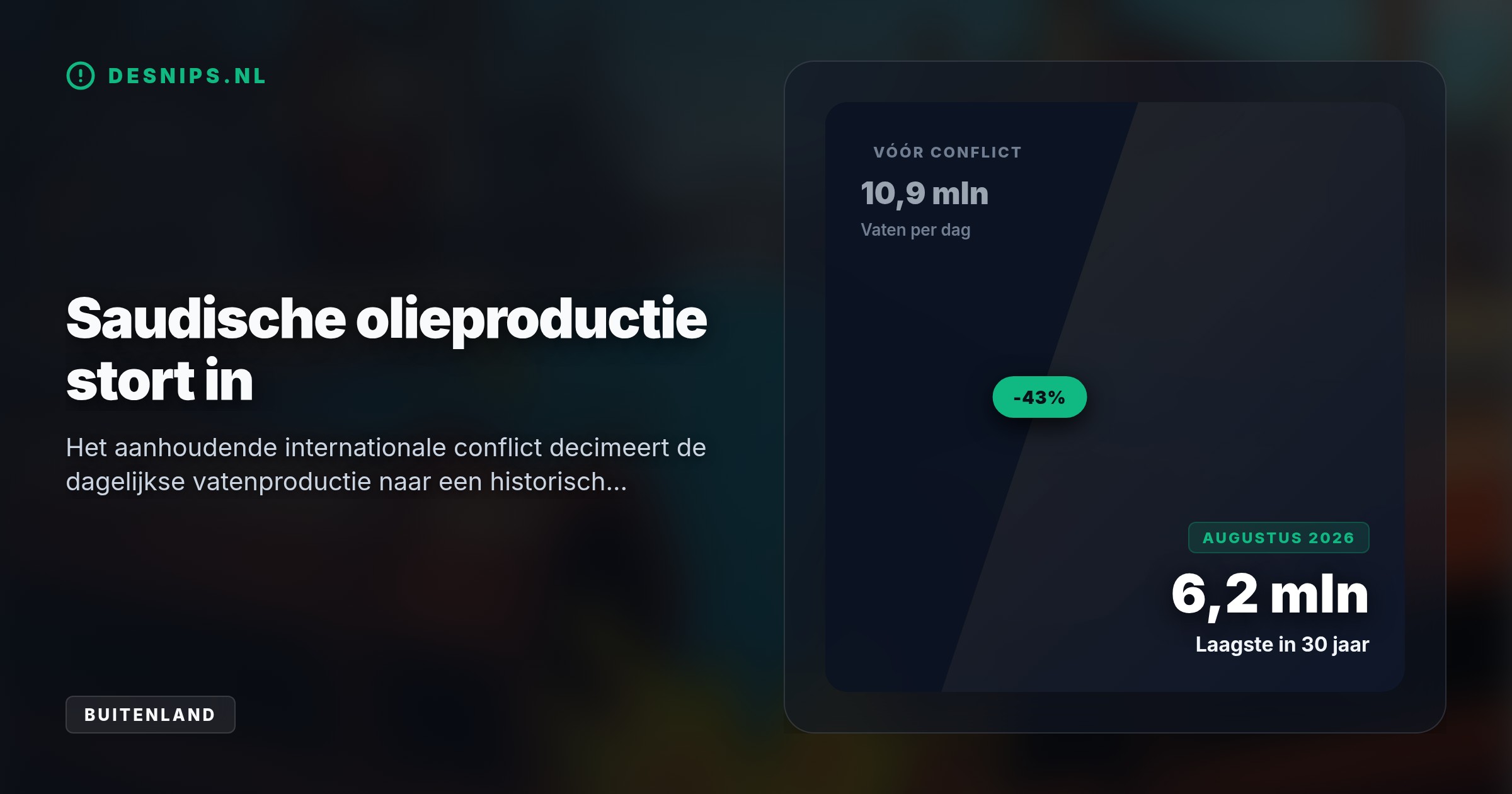 Na drone-aanvallen op een vitale pijpleiding blokkeren nieuwe explosies in Yanbu de olietoevoer. Binnen zeven dagen dreigt vier procent van het wereldwijde aanbod weg te vallen.