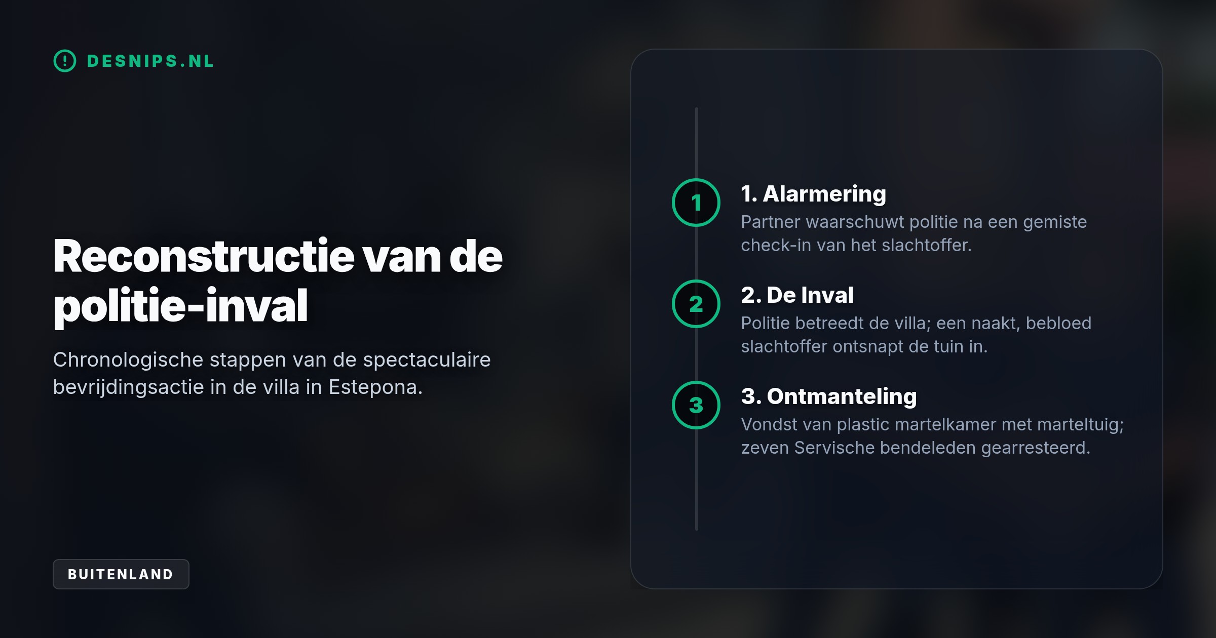 Zeven Servische bendeleden zijn opgepakt in Estepona na een brute gijzeling om een drugsdeal. De politie deed een inval na een alarm van een partner.