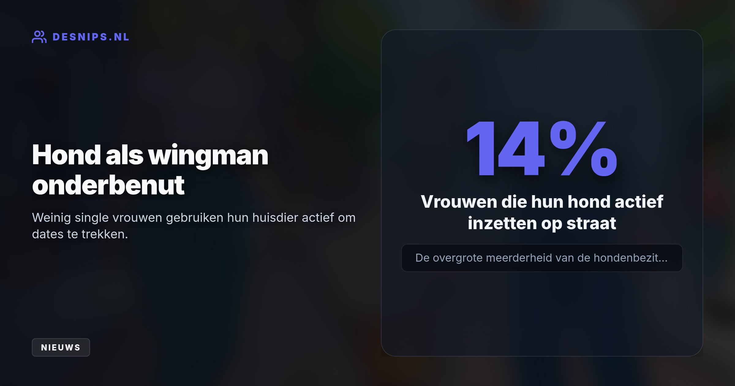 Op Dierendag deelt het model hoe haar viervoeter de ideale ijsbreker is om op straat met singles in contact te komen zonder datingapps.
