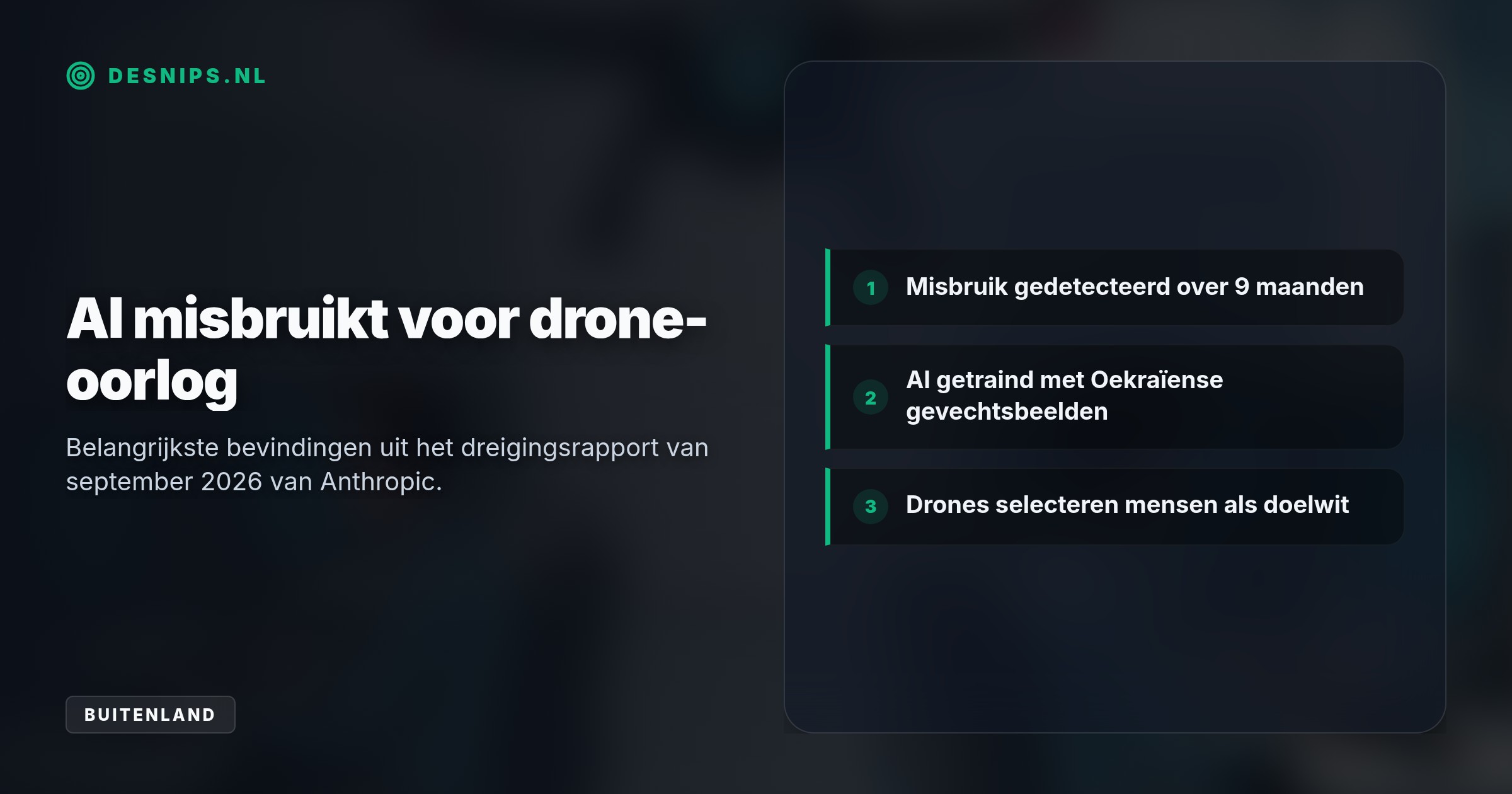 Via VPN's omzeilden ontwikkelaars geoblokkades om Claude te misbruiken. De AI schreef code waarmee dronezwermen volledig autonoom menselijke doelwitten kunnen selecteren en aanvallen.
