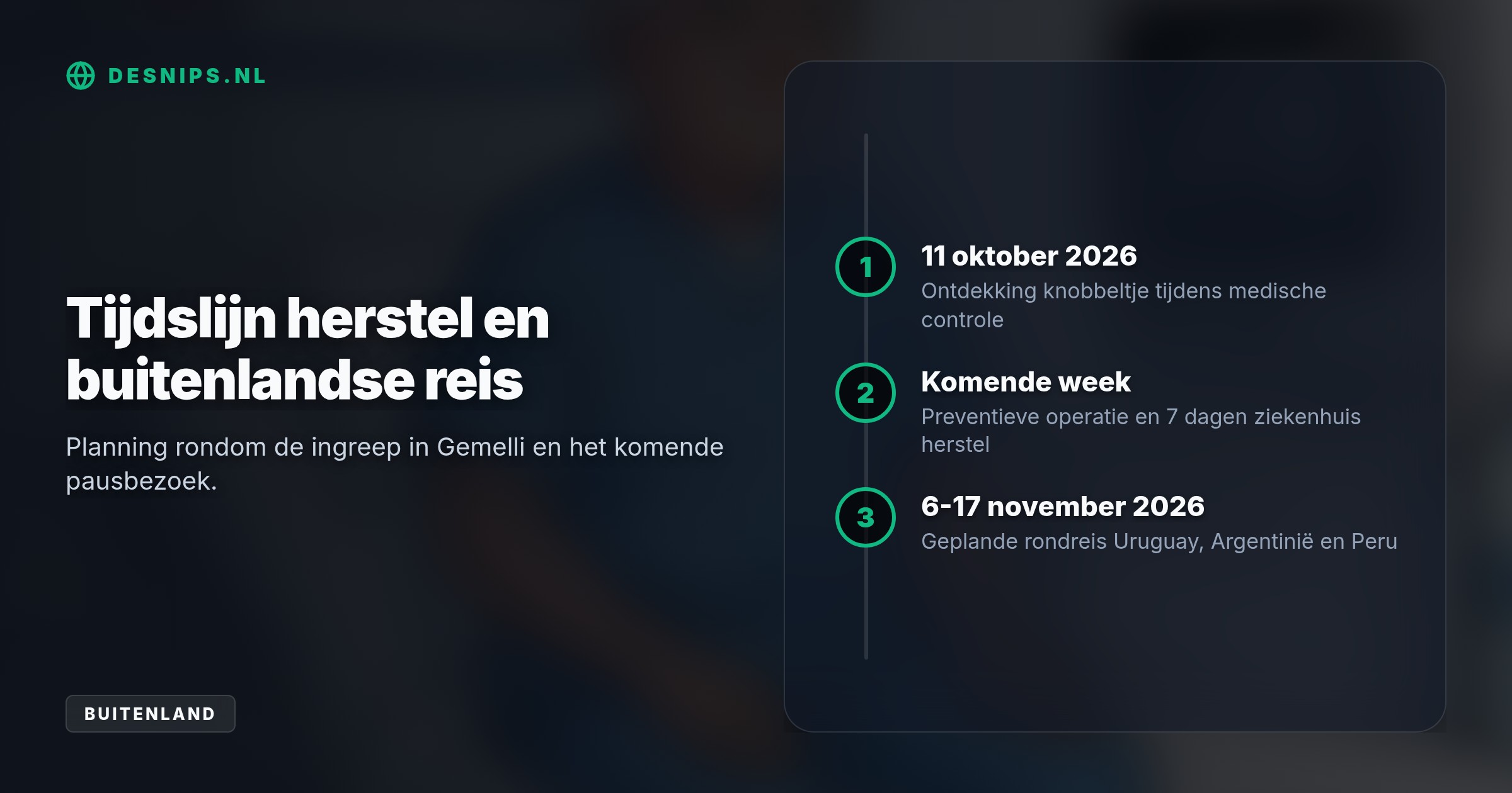 Artsen ontdekten een goedaardig ogend knobbeltje bij de 71-jarige paus. Na de ingreep herstelt hij een week in Rome, ruim voor zijn geplande reis naar Zuid-Amerika.