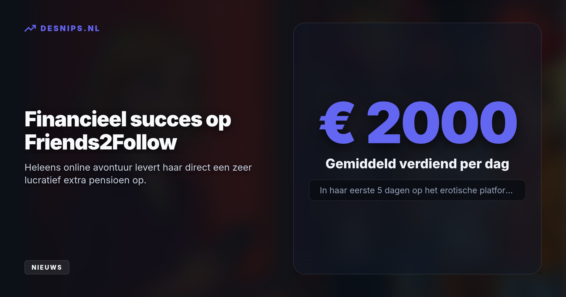 De schrijfster vraagt met deze ludieke actie aandacht voor sekswerkers en haar boek 'Wat wil de man', dat gaat over haar lucratieve ervaringen op het erotische platform Friends2Follow.