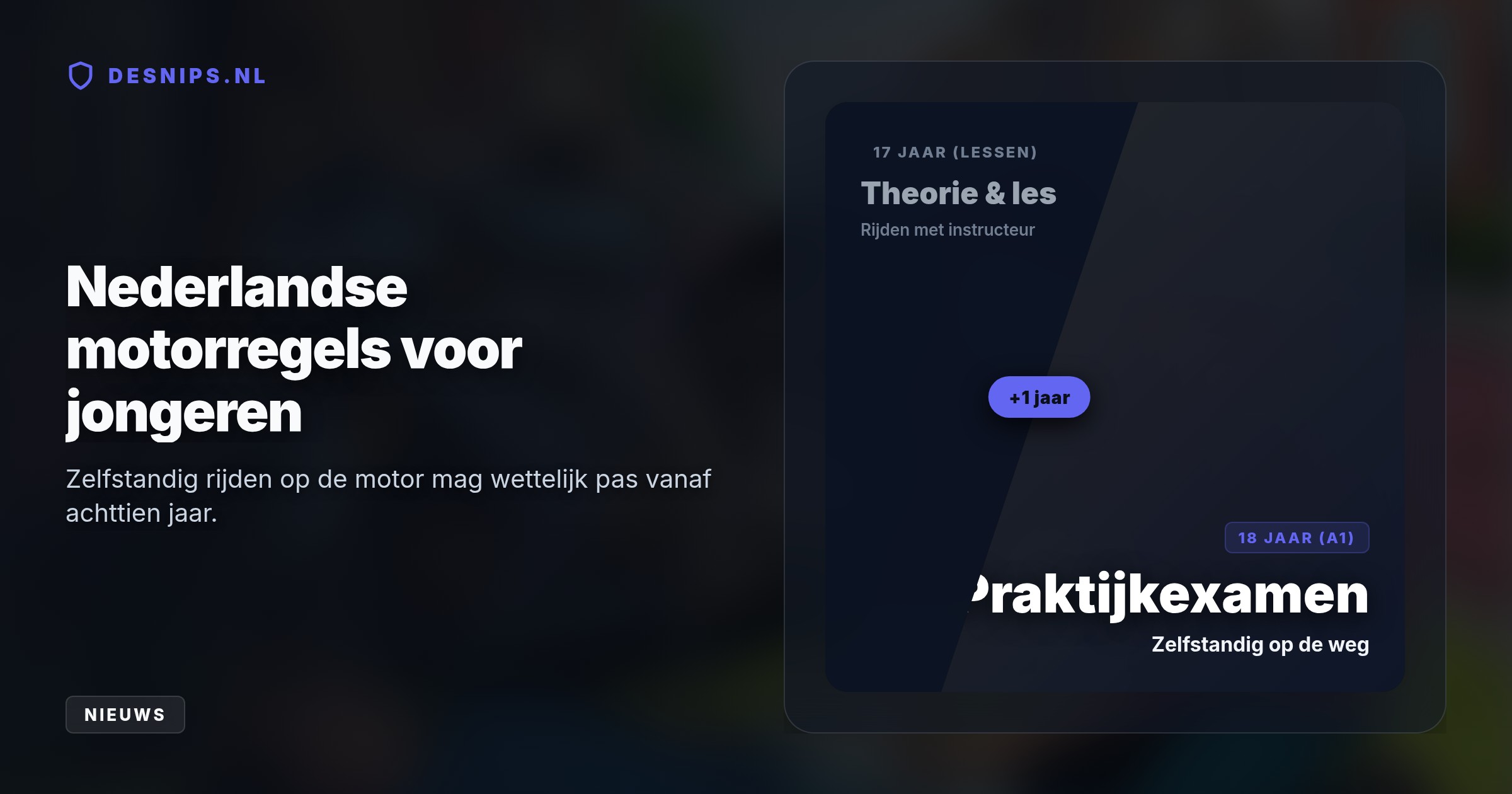 De tiener uit Bergen botste op een industrieterrein tegen een boom. Volgens de wet mocht hij als 17-jarige nog geen motorrijbewijs bezitten.