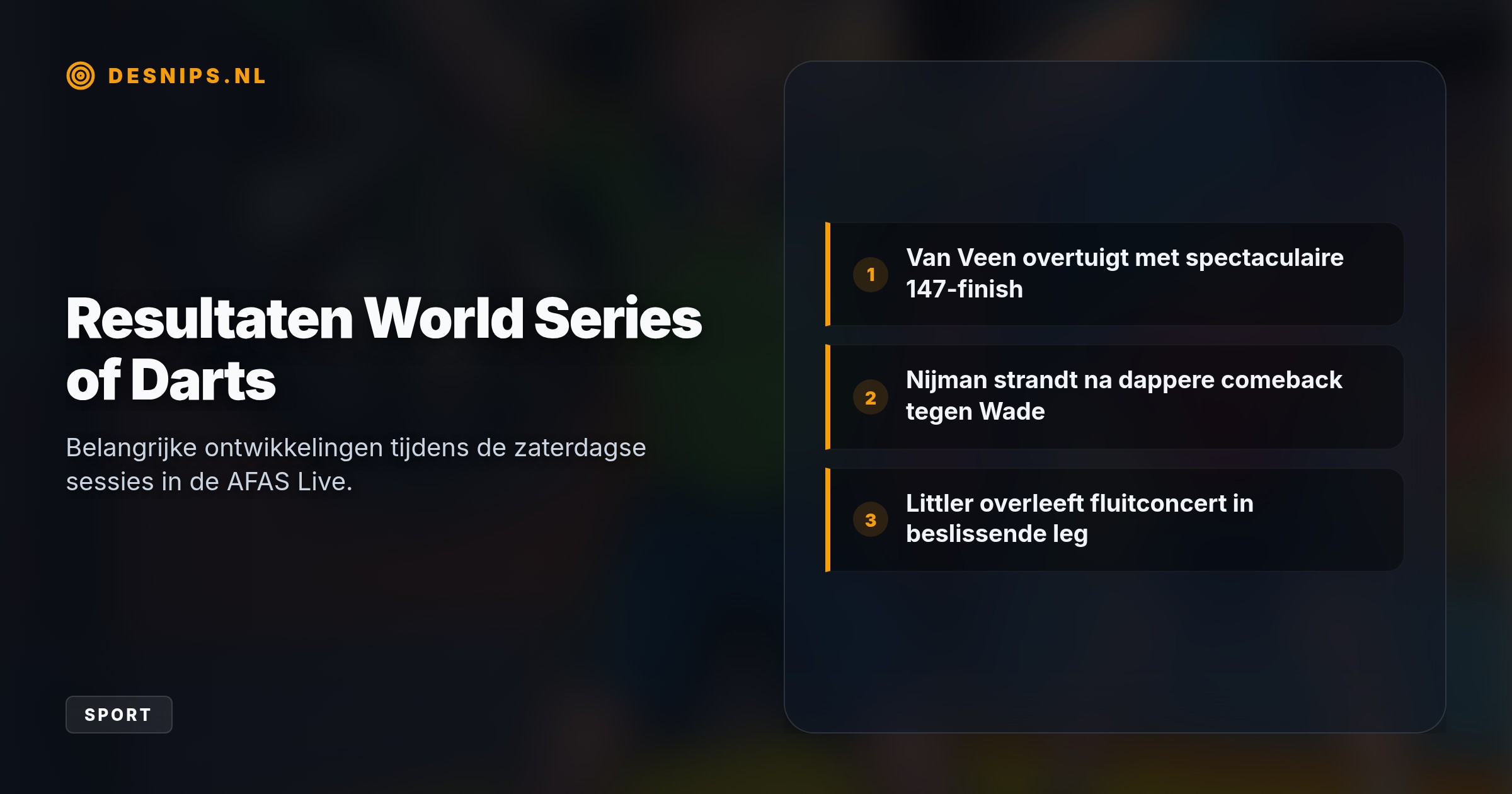 Na een zenuwslopende comeback van een 3-6 en 6-8 achterstand wint de darter met 10-9. Zondagmiddag wacht een Nederlandse kwartfinale tegen Gian van Veen.
