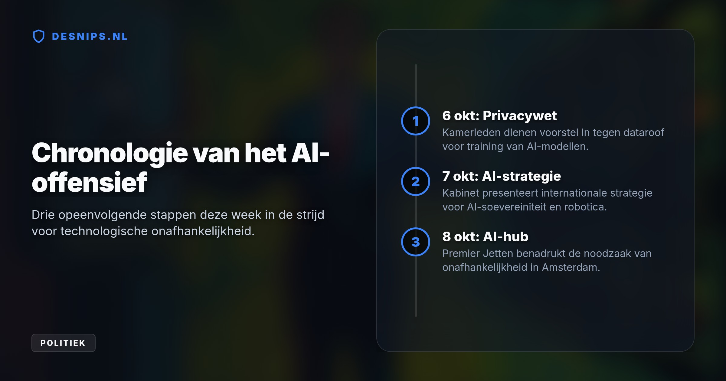 Met de nieuwe strategie wil premier Jetten voorkomen dat Nederland afhankelijk wordt van buitenlandse techreuzen en de grip behouden op cruciale banen en infrastructuur.