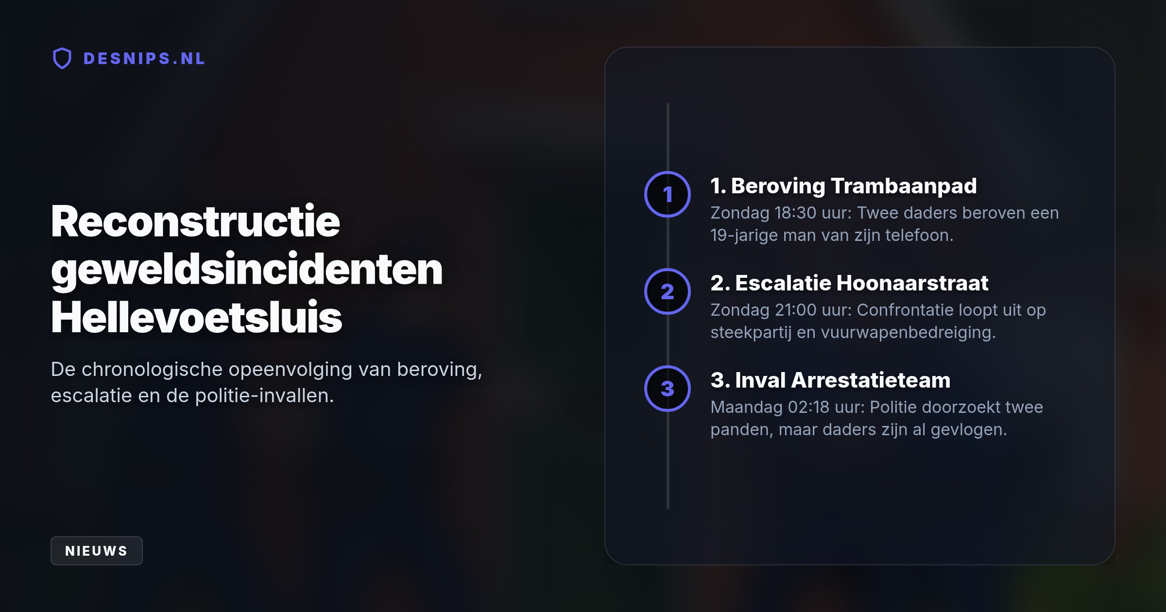 Nadat een 19-jarige man was beroofd, wilde een 21-jarige man verhaal halen. Hij werd neergestoken, waarna een arrestatieteam tevergeefs twee huizen binnenviel.