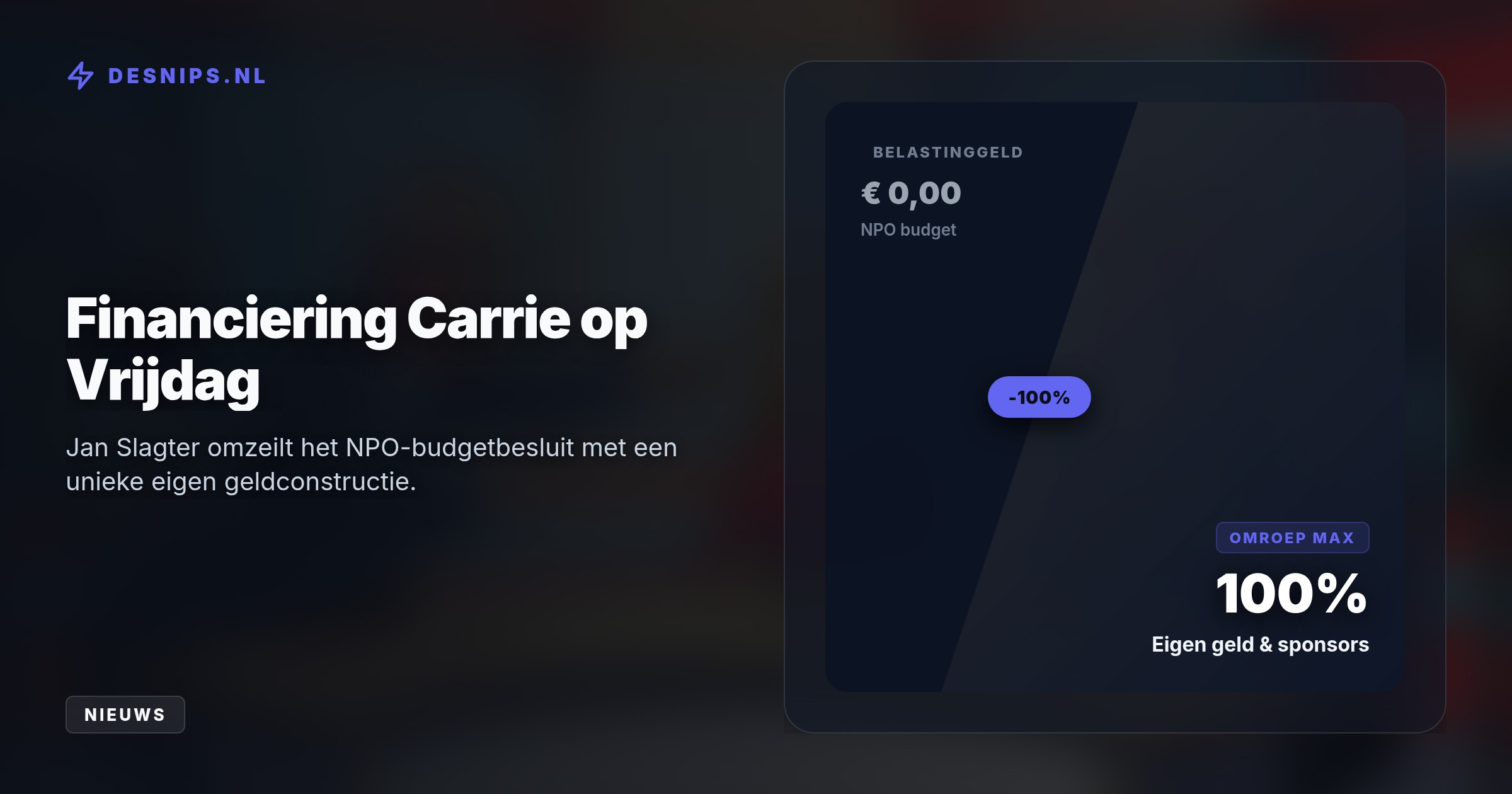 In De Oranjezomer botste de MAX-baas met Raymond Mens. De talkshow overleeft dankzij verenigingsgeld en externe financiers in plaats van publieke middelen.