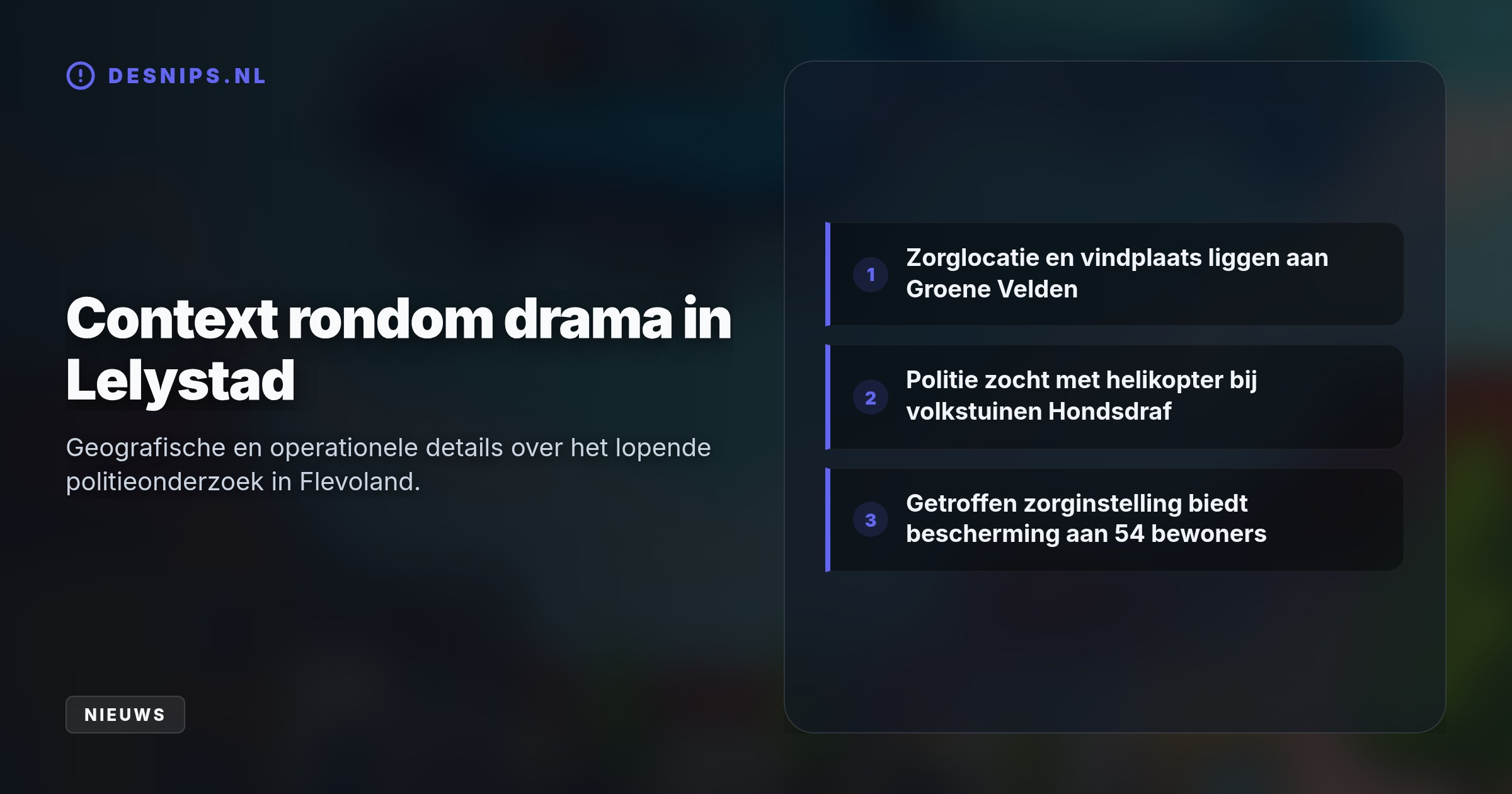 De overleden bewoner van zorginstelling 't Landleven werd zaterdag in een woning aan de Groene Velden gevonden. De politie houdt rekening met een misdrijf en zoekt een verdachte.