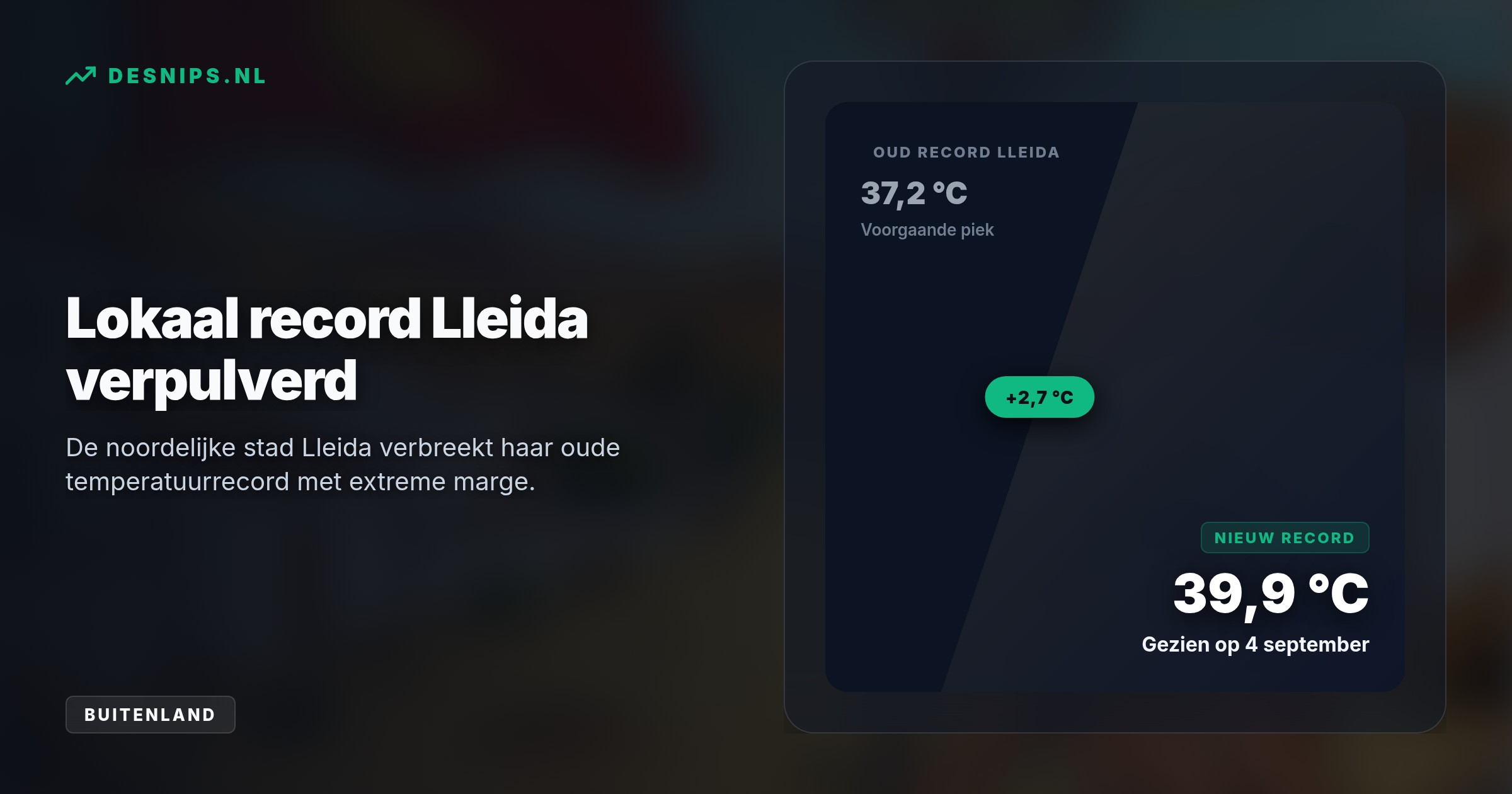 De extreme hitte door versnellende opwarming leidt tot duizenden slachtoffers in Europa en dwingt de Spaanse weerdienst tot een historische rode waarschuwing.