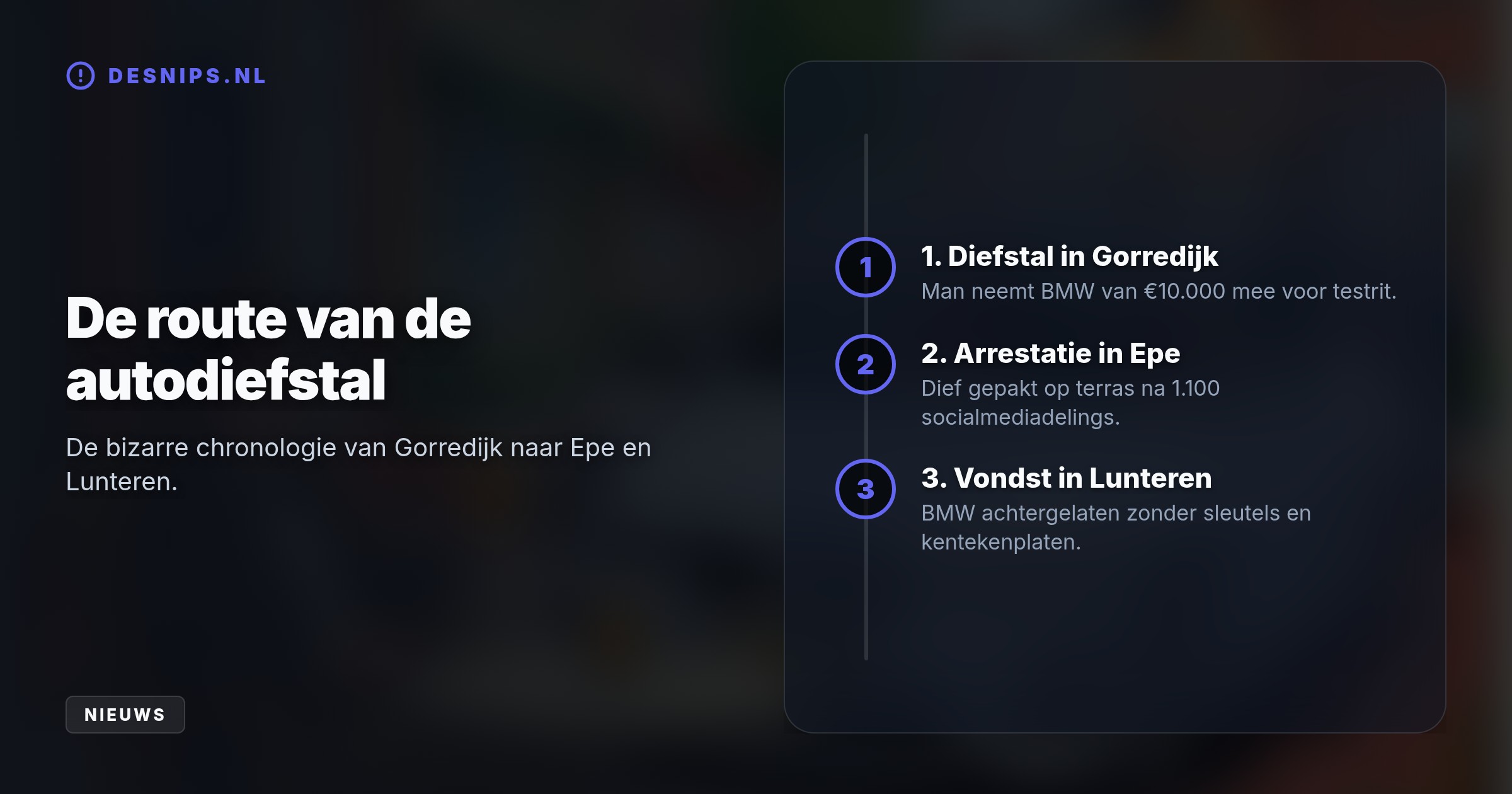 Dankzij een 1100 keer gedeelde socialmedia-oproep spoorde het autobedrijf de man zelf op. De auto is later zonder kentekenplaten teruggevonden in Lunteren.