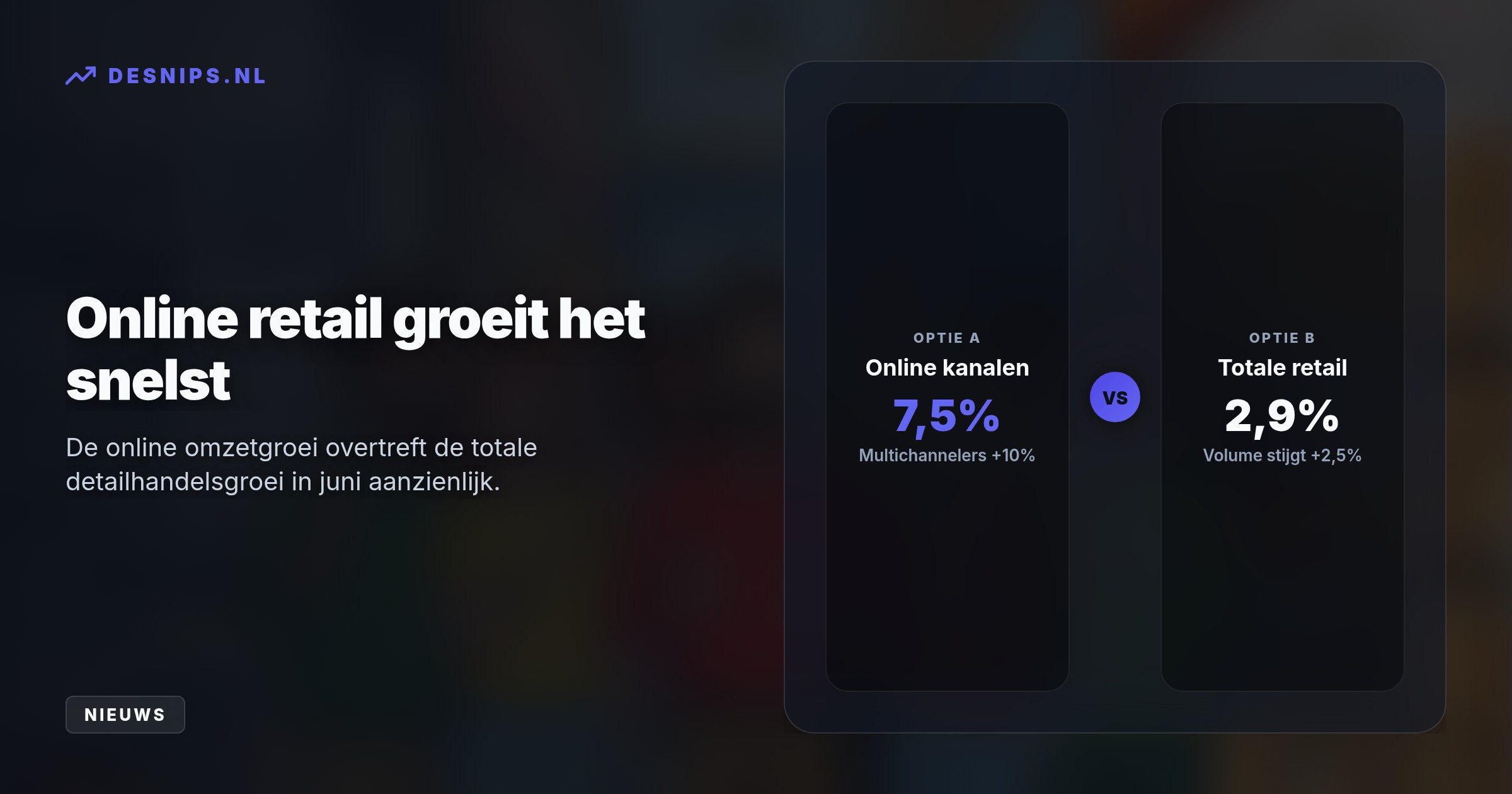 Hoewel de omzetgroei met 2,9 procent exact gelijke tred hield met de inflatie, kochten consumenten 2,5 procent meer spullen. Vooral online shops en elektronica deden gouden zaken.