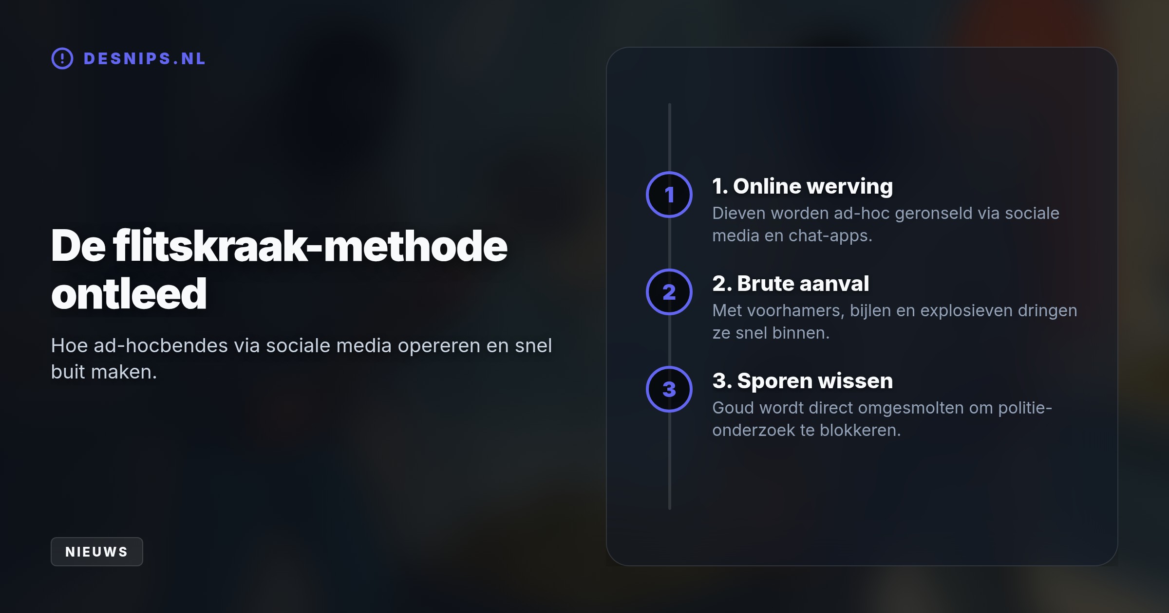 Ad-hocbendes, geronseld via sociale media, gebruiken steeds vaker grof geweld en wapens om snel goud en porselein te roven vanwege de explosief gestegen goudprijs.